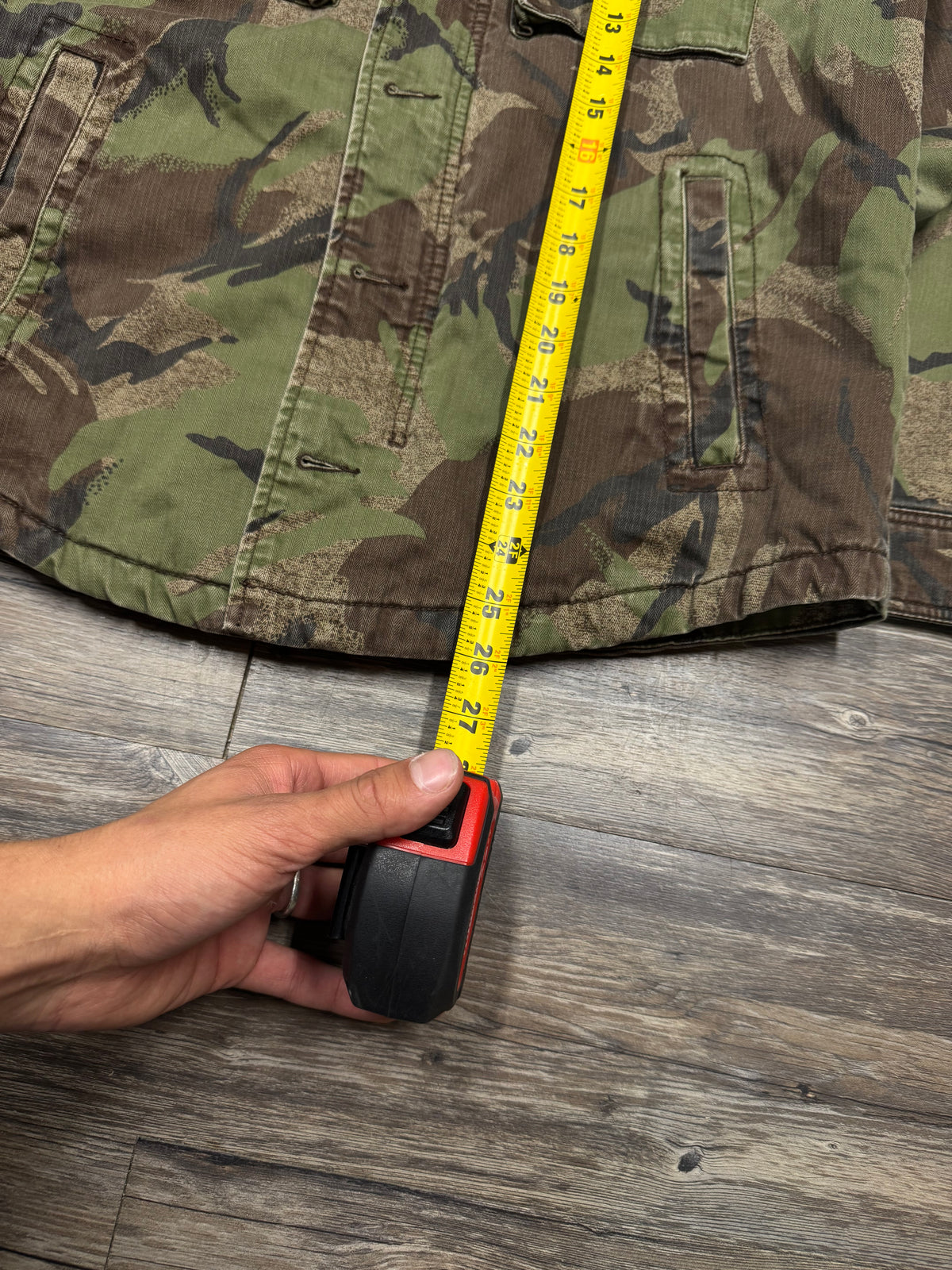 ABERCROMBIE & FITCH CAMO ORANGE LINED HUNTING JACKET (S)