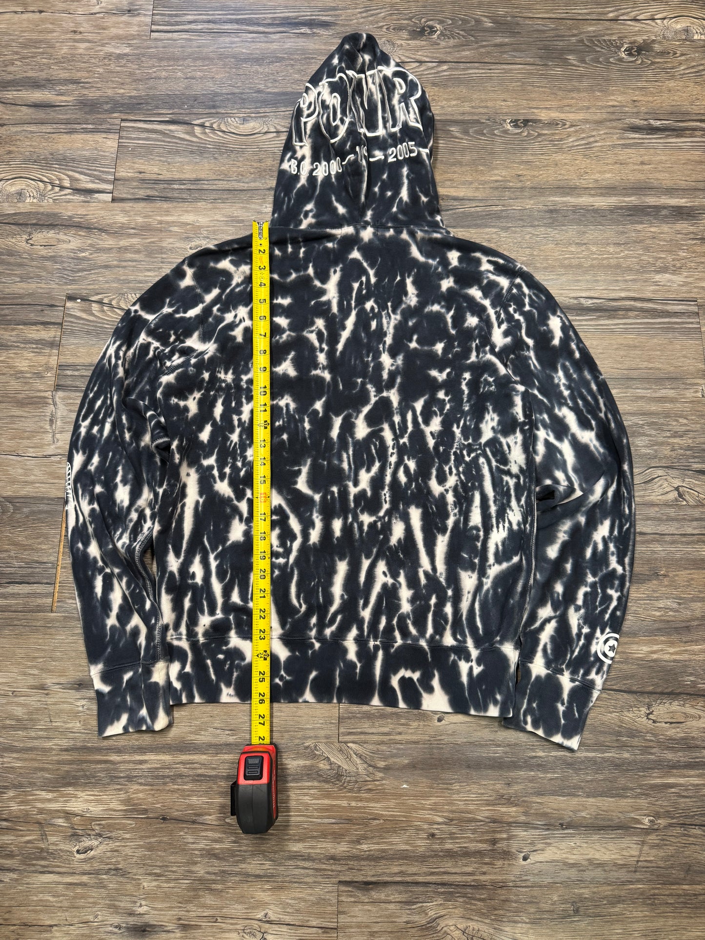 A BATHING APE TIE DYE PONR SHARK FULL ZIP HOODIE (M)