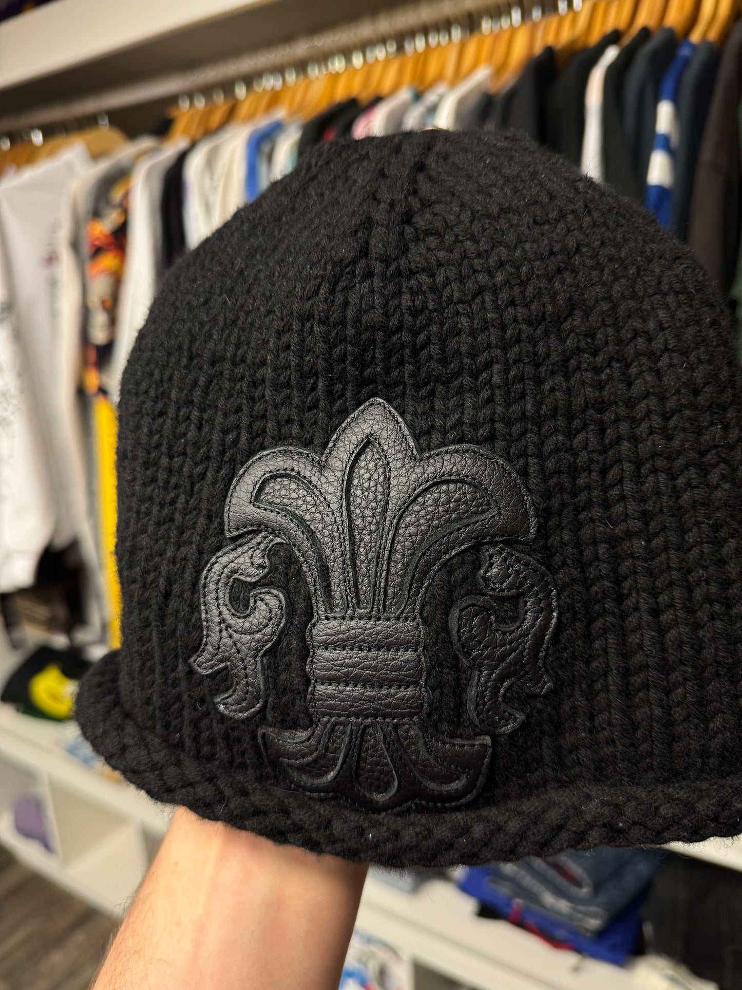 CHROME HEARTS FLEUR DE LIS CASHMERE BEANIE (OS)