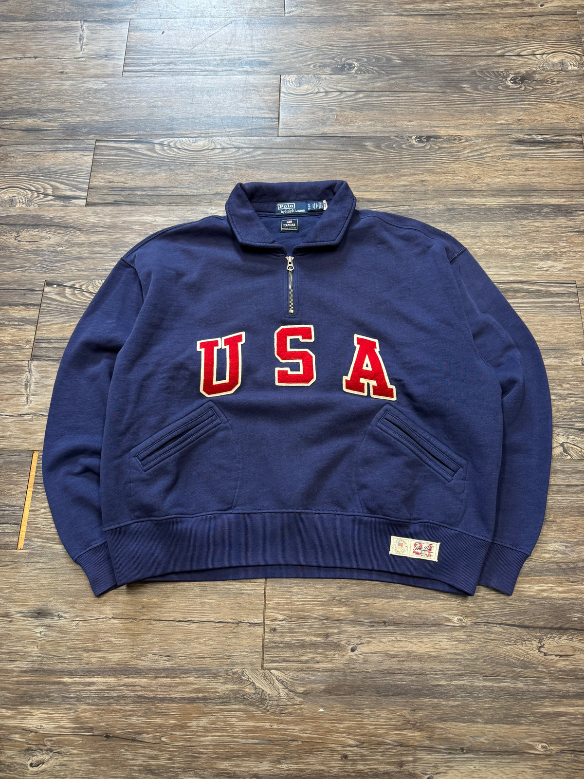 POLO RALPH LAUREN USA QUARTER ZIP SWEATSHIRT (XL)