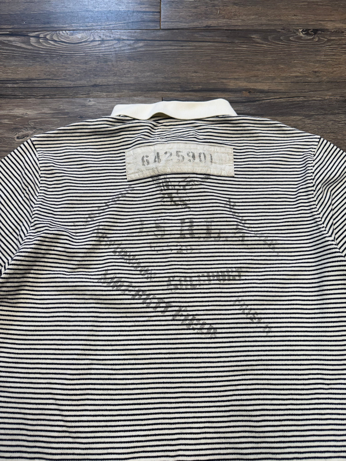 POLO RALPH LAUREN DENIM SUPPLY STRIPED & PATCHED POLO (M)