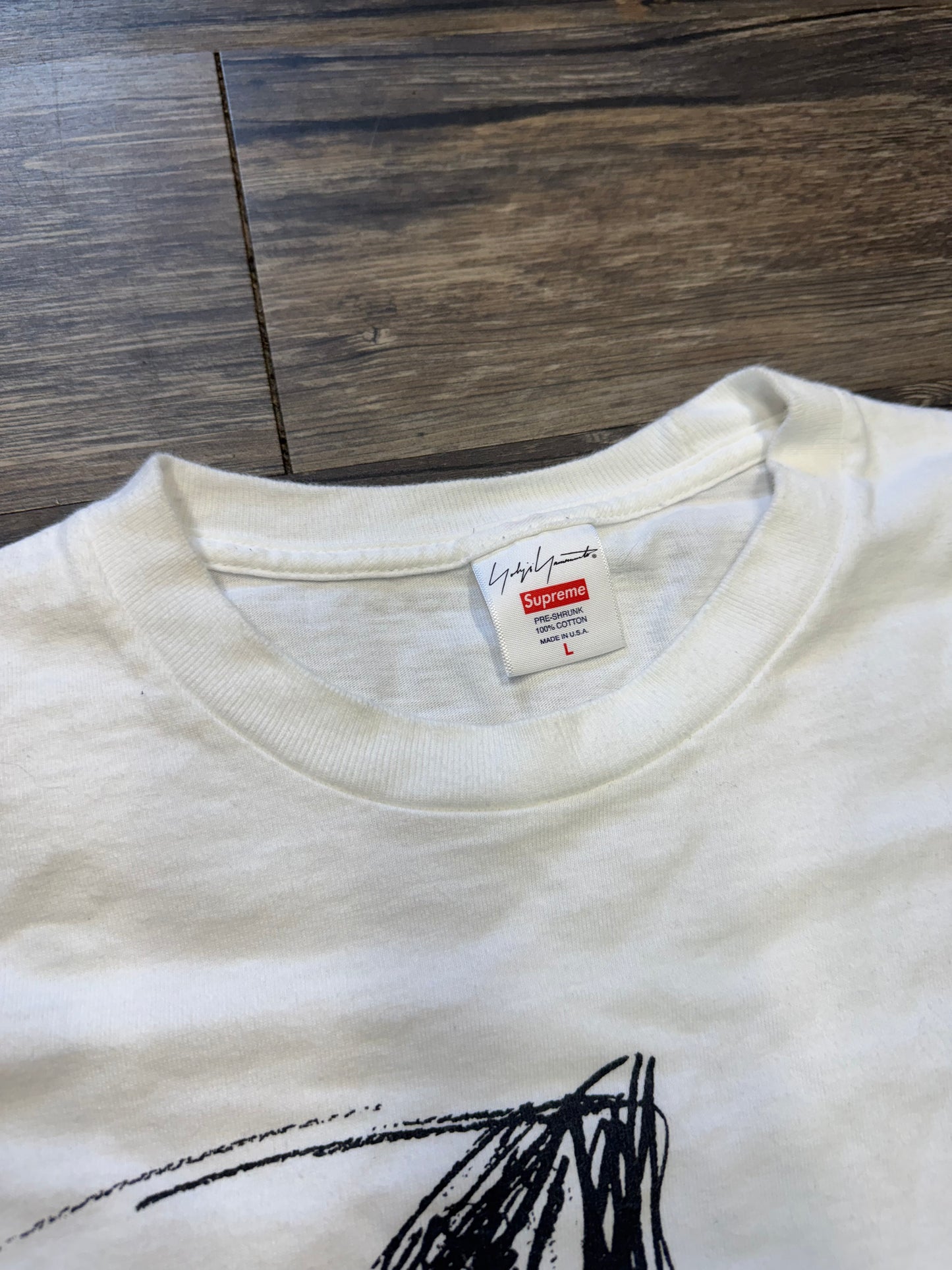 SUPREME X YOHJI YAMAMOTO FW20 SCRIBBLE WOLF TEE (L)
