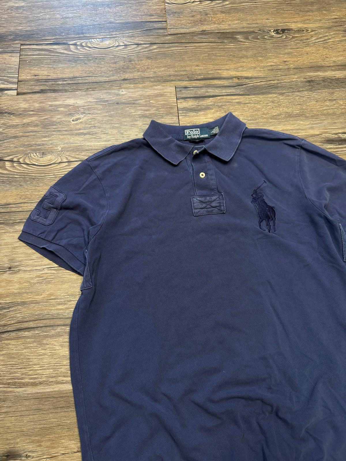 POLO RALPH LAUREN DARKWASH BLUE BIG PONY POLO (M)