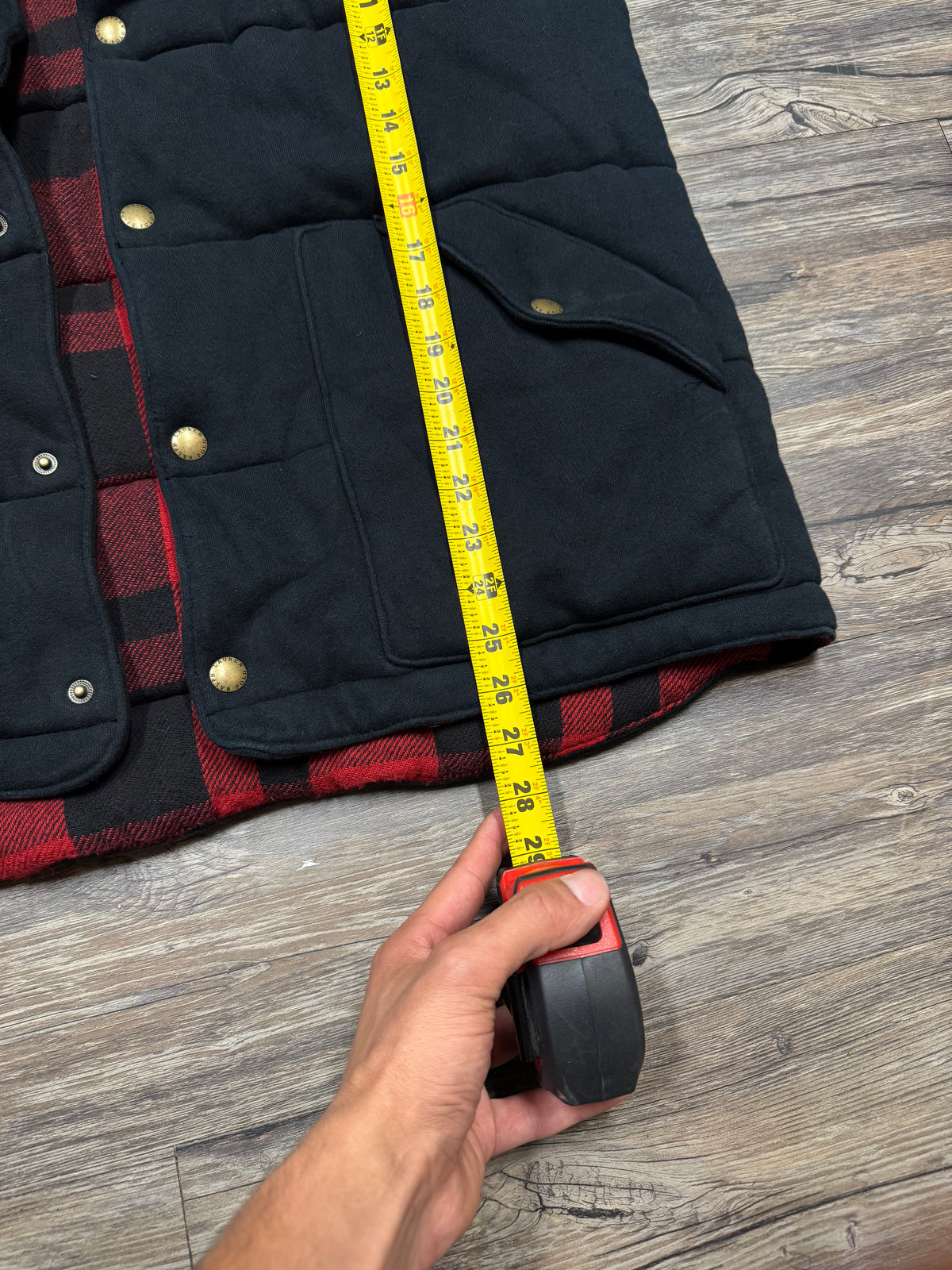 POLO RALPH LAUREN PLAID LINED QUILTED PUFFER VEST (XL)