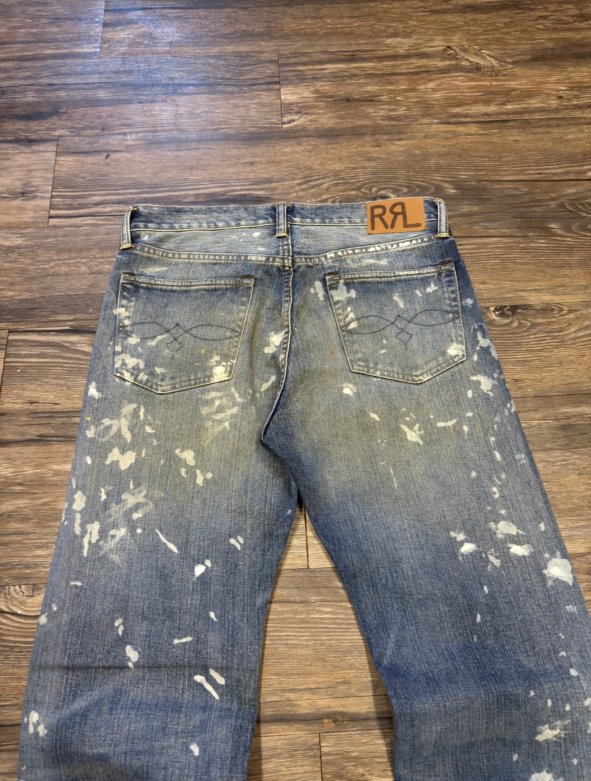 RRL PAINT SPLATTER STRAIGHT FIT DENIM (30)