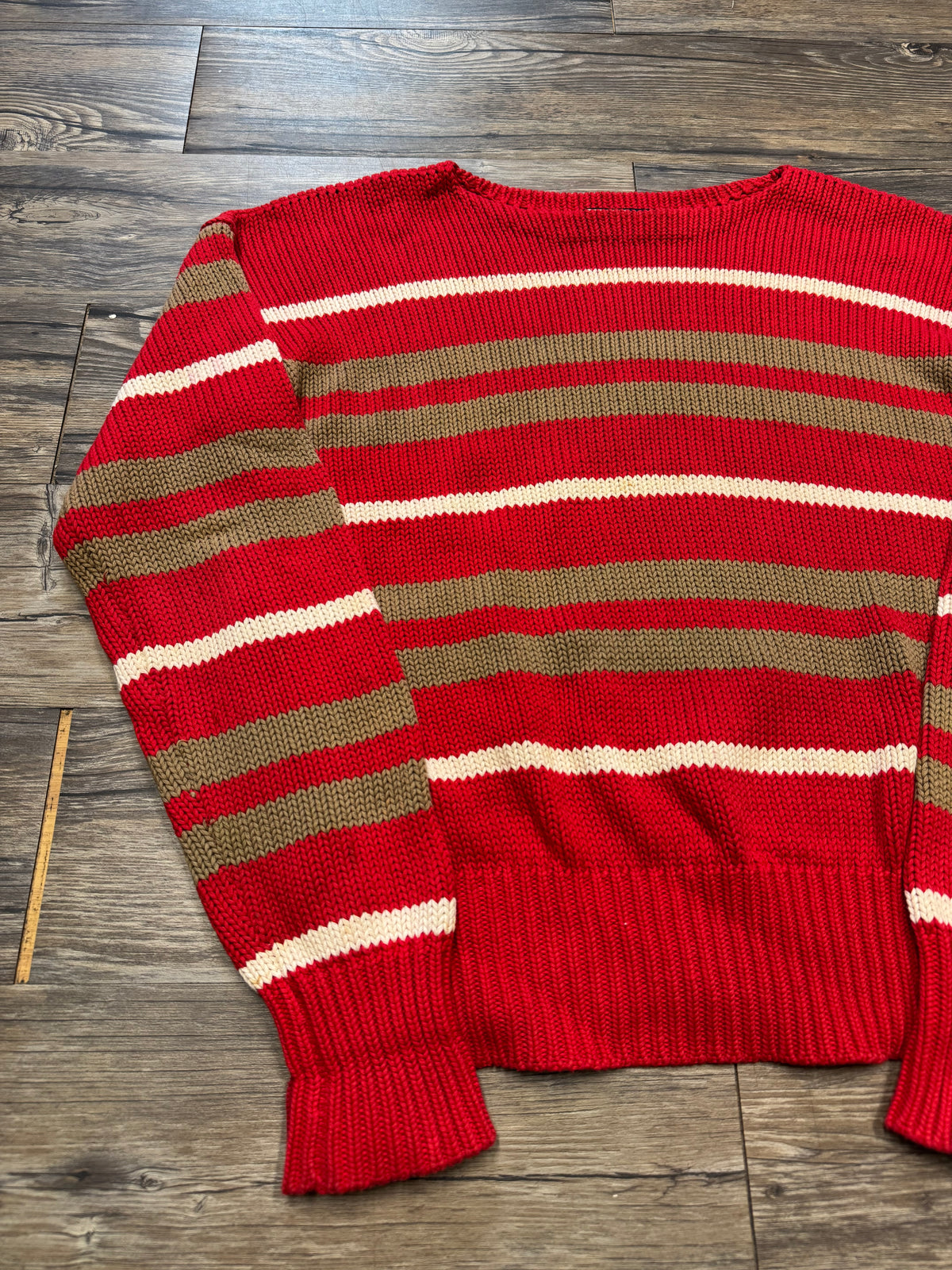 POLO RALPH LAUREN 90’s  MULTI-COLOR STRIPED KNIT SWEATER (M)