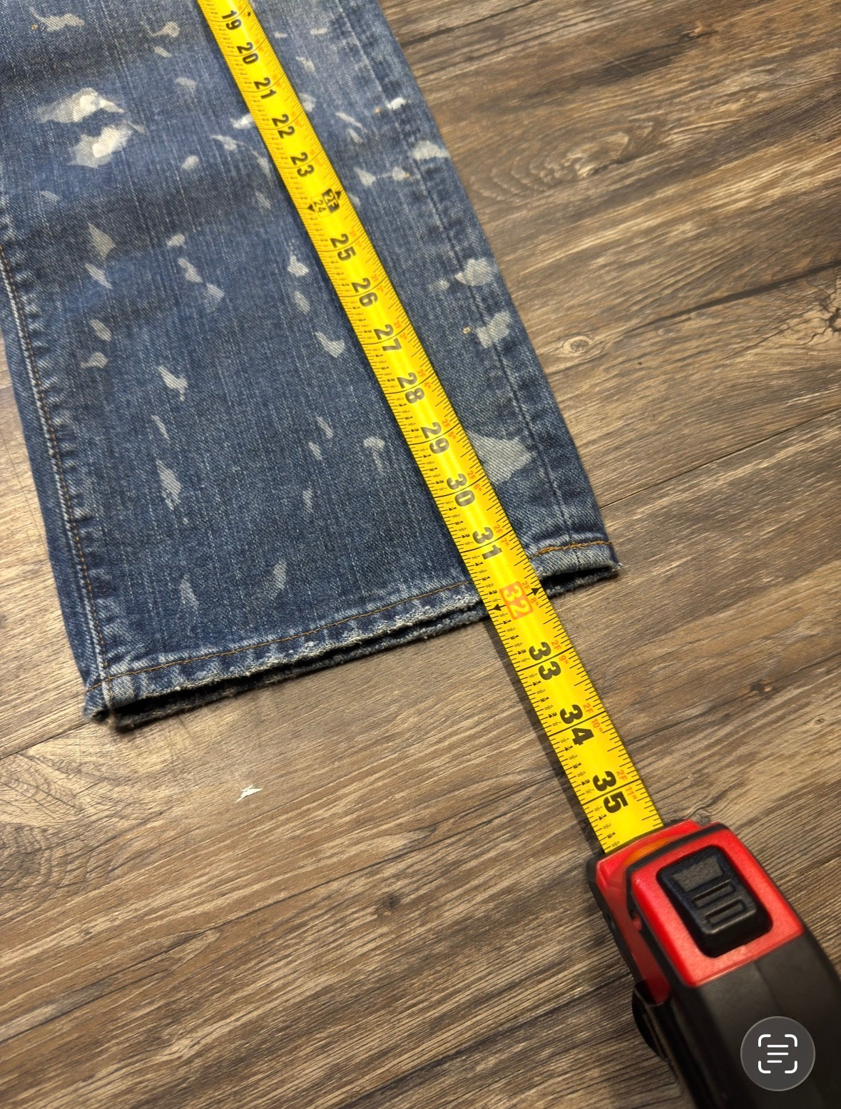 RRL PAINT SPLATTER STRAIGHT FIT DENIM (30)