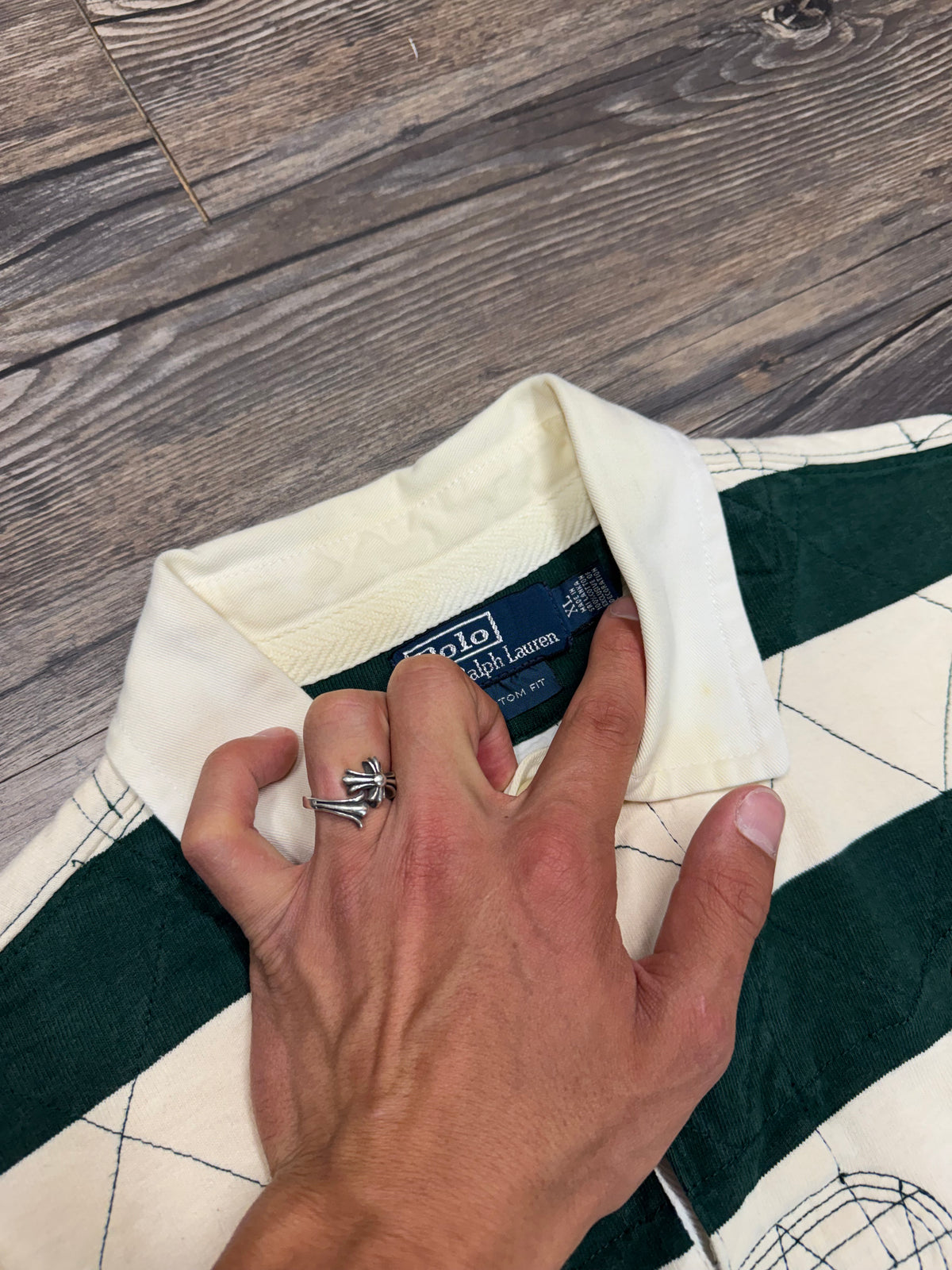 POLO RALPH LAUREN STRIPED RUGBY SHIRT (XL)