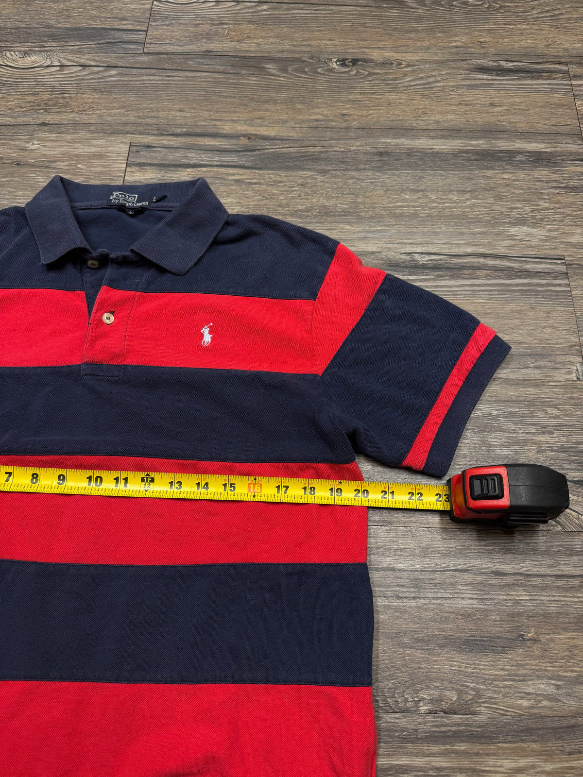 POLO RALPH LAUREN STRIPED SMALL PONY POLO SHIRT (XXL)
