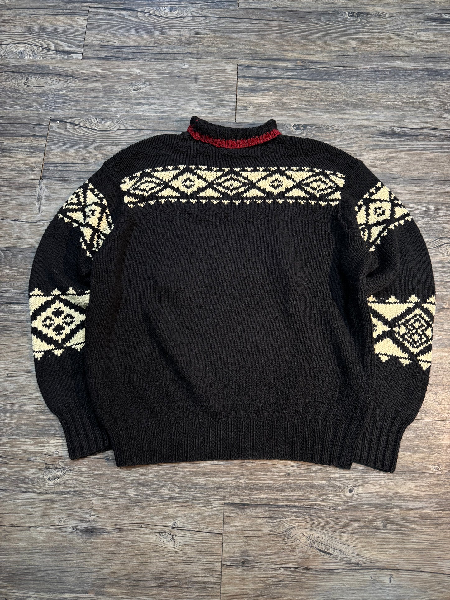 VINTAGE POLO RALPH LAUREN CANOE KNIT SWEATER (L)