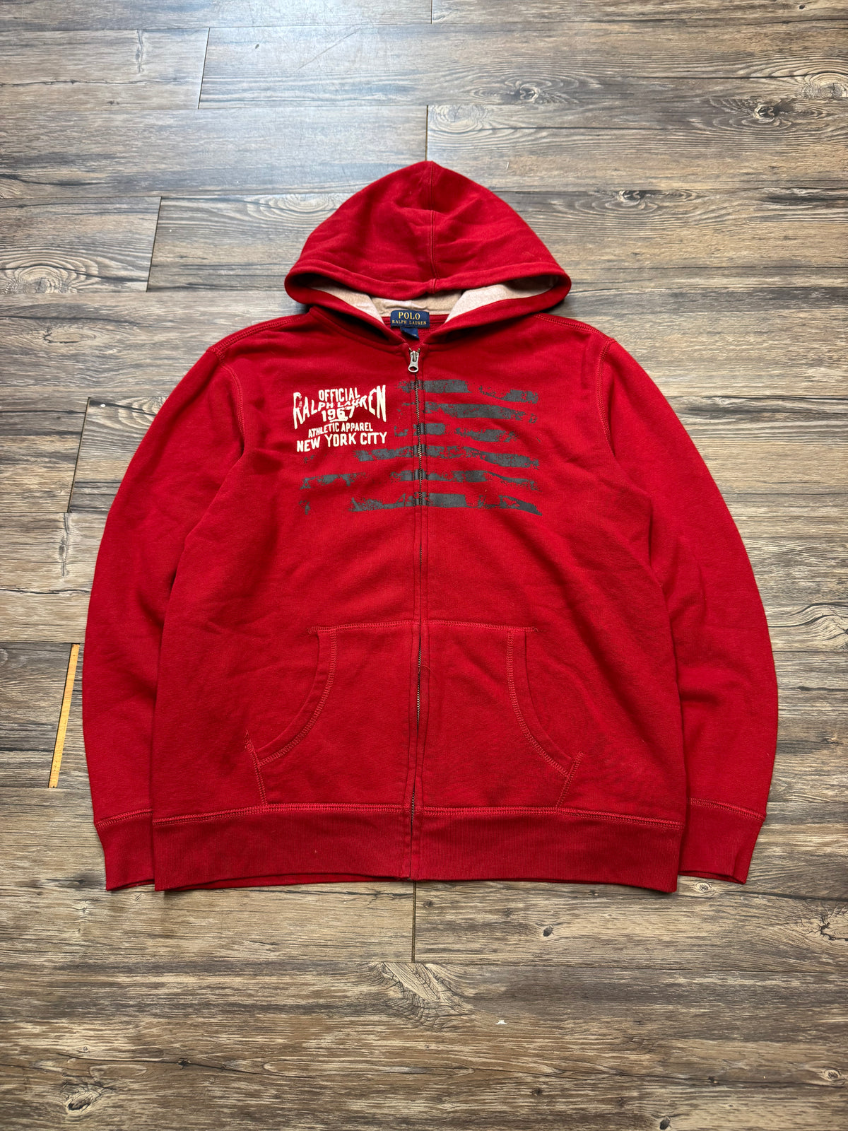 POLO RALPH LAUREN NYC AMERICAN FLAG ZIP-UP HOODIE (M)