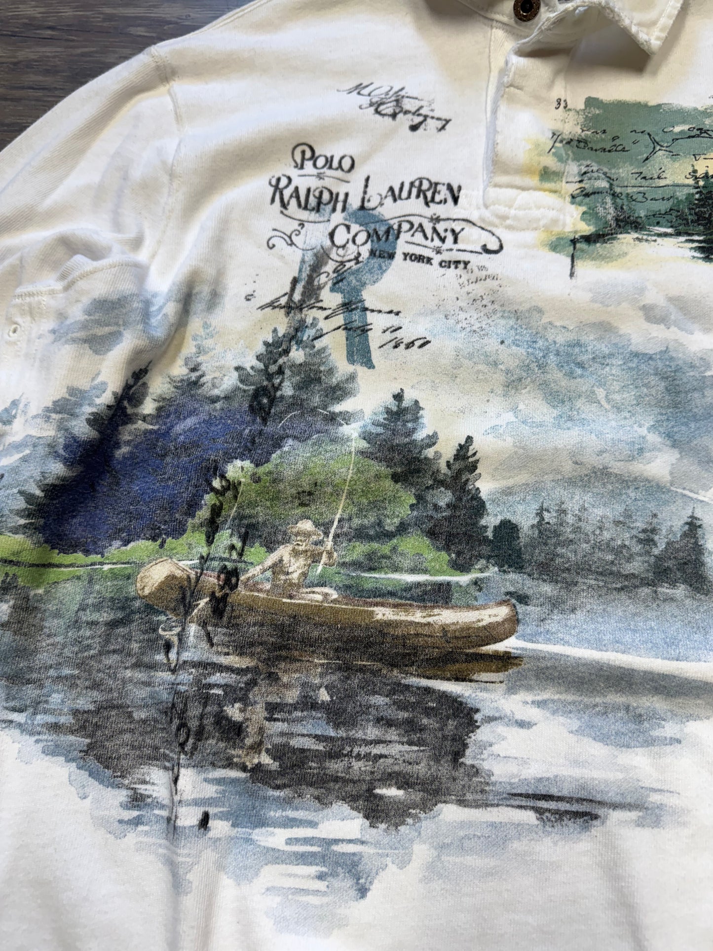 POLO RALPH LAUREN DISTRESSED SPORTSMAN TRAPPER LAKE RUGBY (L)