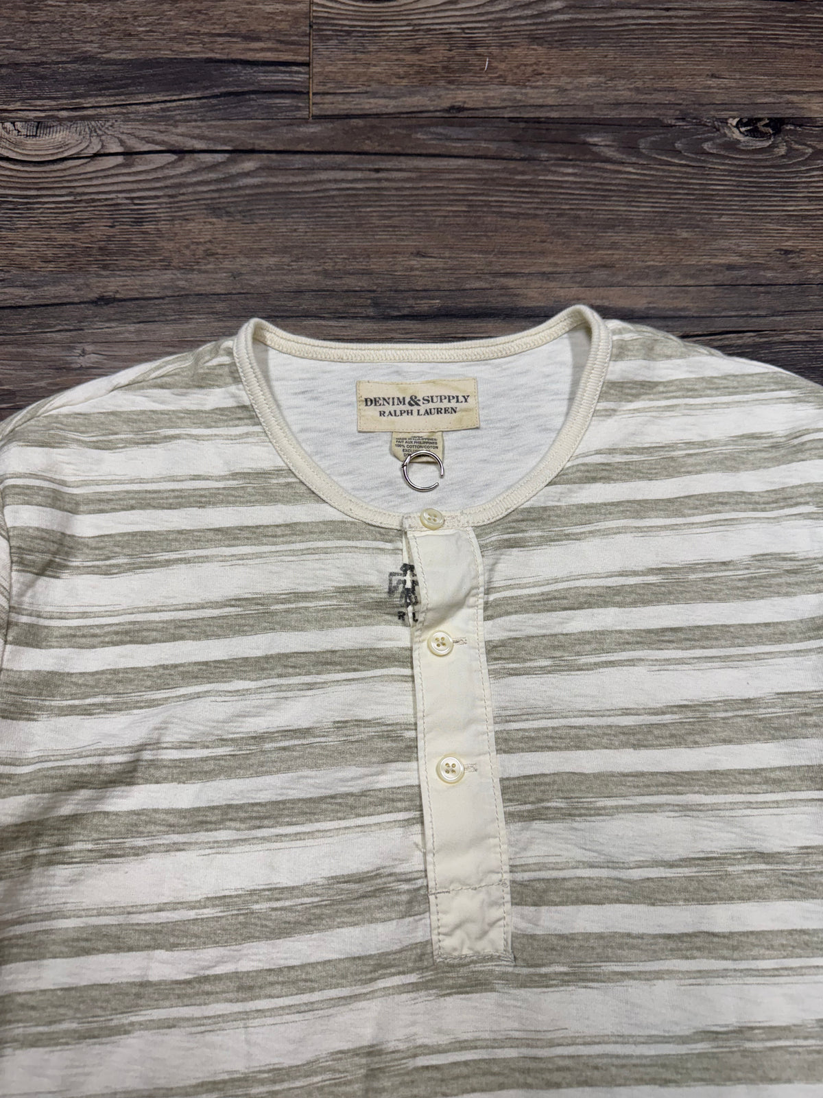 POLO RALPH LAUREN DENIM & SUPPLY STRIPED SLUB HENLEY (M)