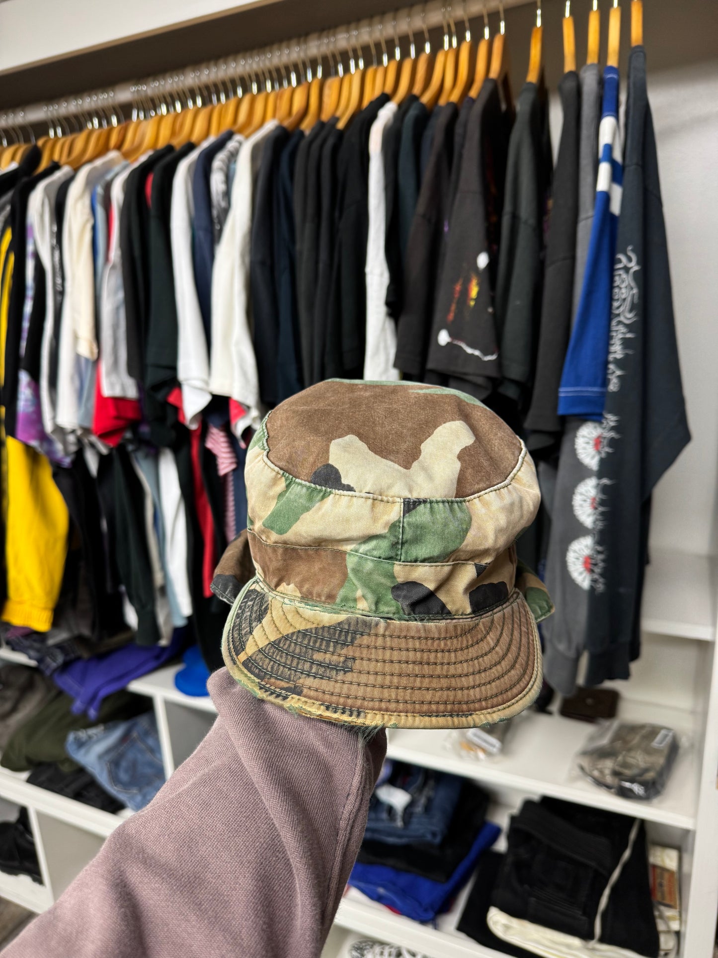 CAMO MILITARY CADET HAT W/ EAR FLAPS (OS)