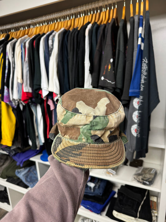 CAMO MILITARY CADET HAT W/ EAR FLAPS (OS)