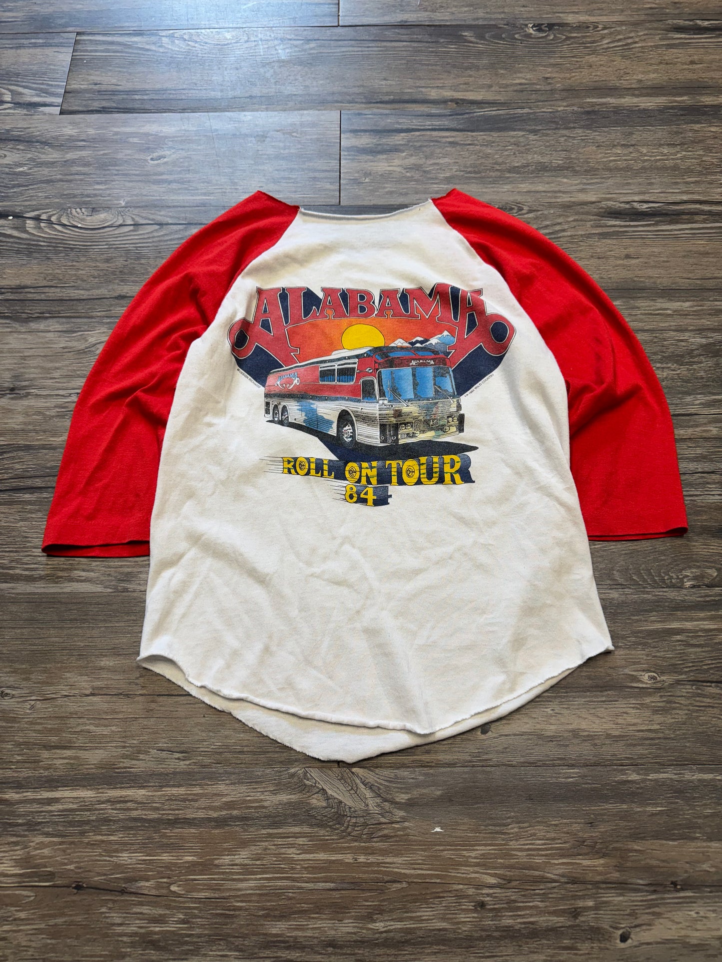 VINTAGE ALABAMA COUNTRY DISTRESED BASEBALL T-SHIRT (S)