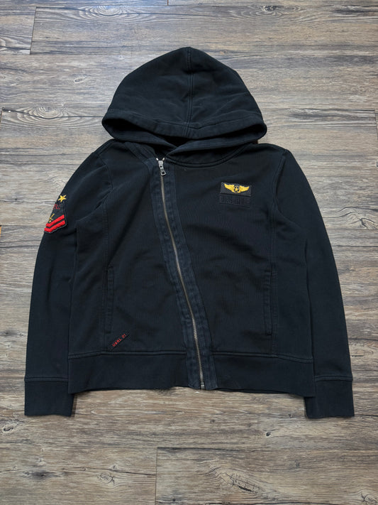 RALPH LAUREN ARMY SIDE-ZIP HOODIE (M)