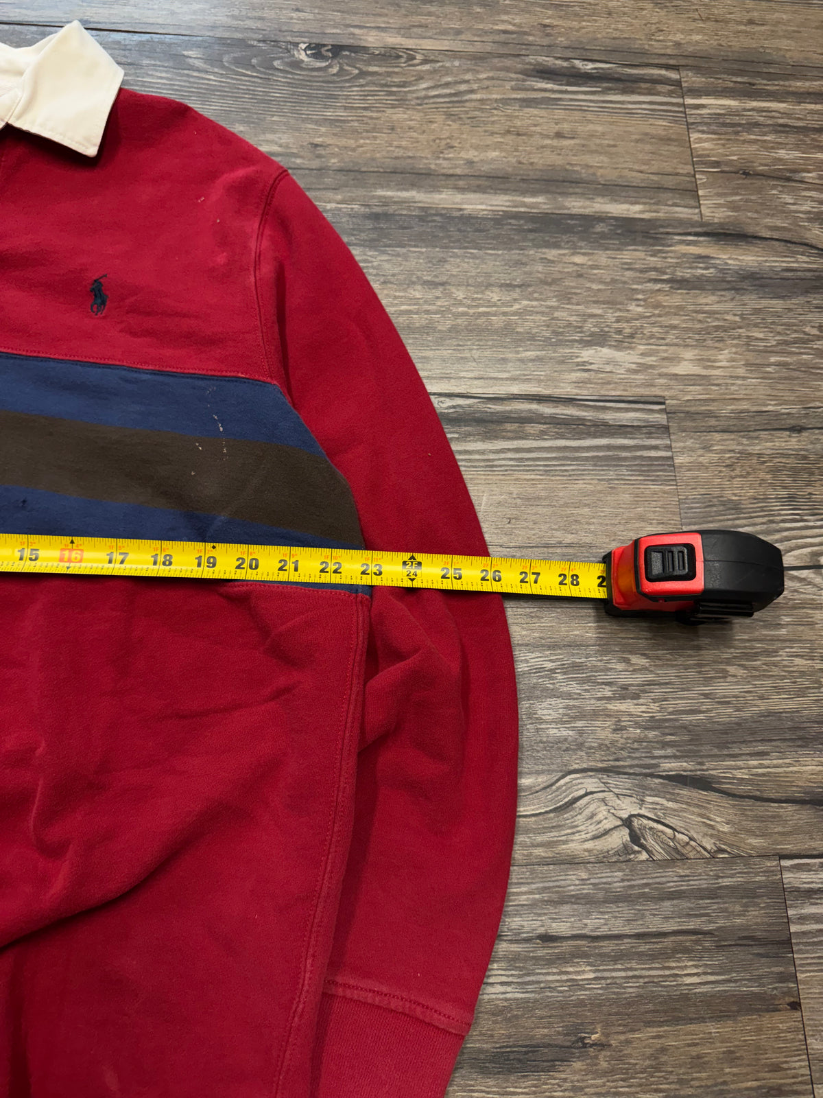 POLO RALPH LAUREN LONG-SLEEVE STRIPED RUGBY POLO (L)