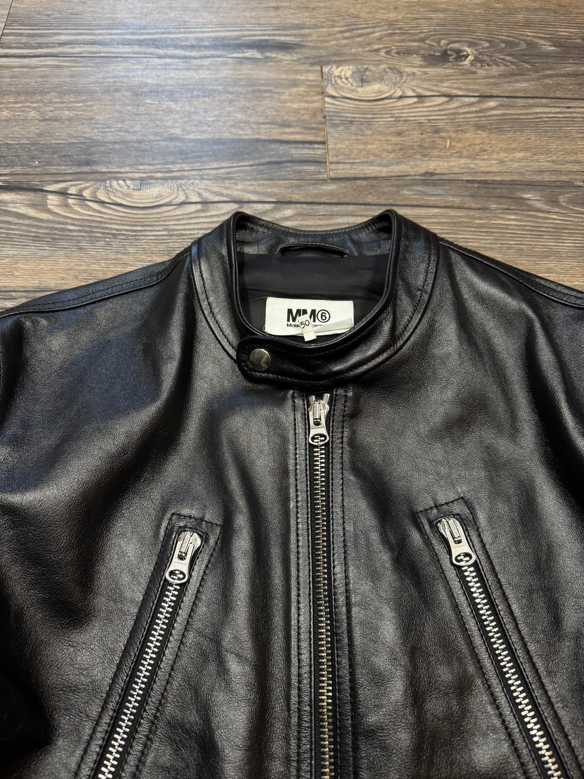 MAISON MARGIELA LEATHER TRIPLE ZIP JACKET (50)