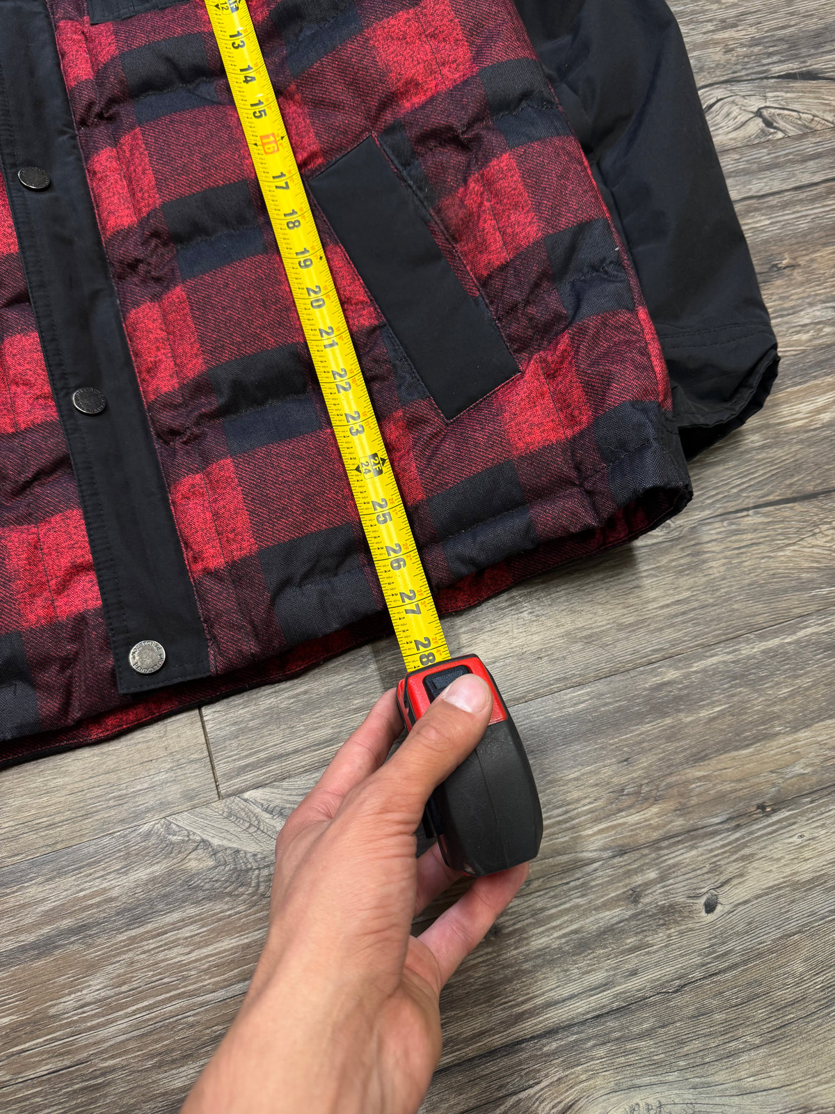 PENDLETON BUFFALO PLAID HOODED GOOSE DOWN ZIP UP JACKET (M)