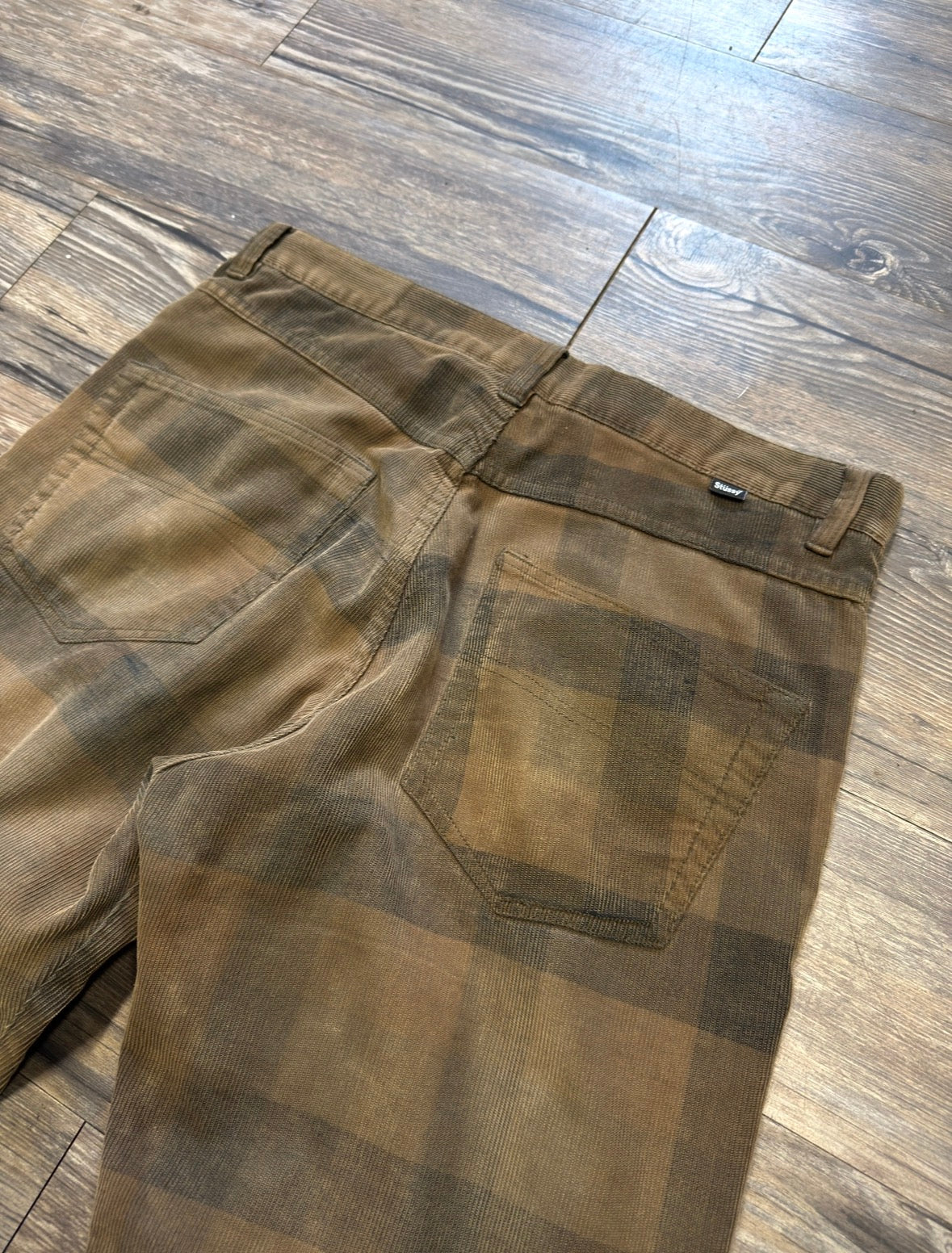 VINTAGE STUSSY PLAID CORDUROY PANTS (32)