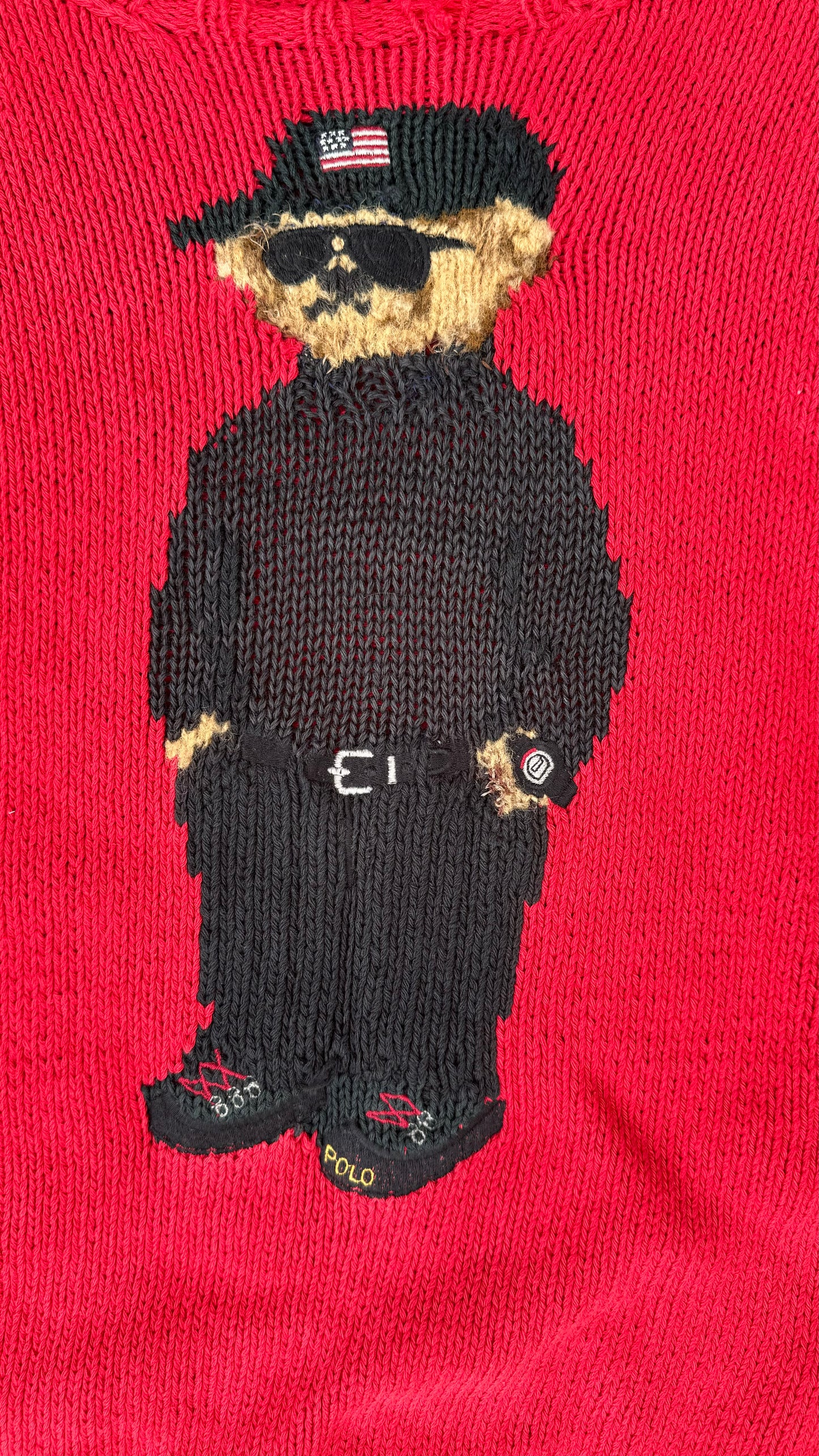 POLO RALPH LAUREN POLO BEAR KNIT SWEATER (L)