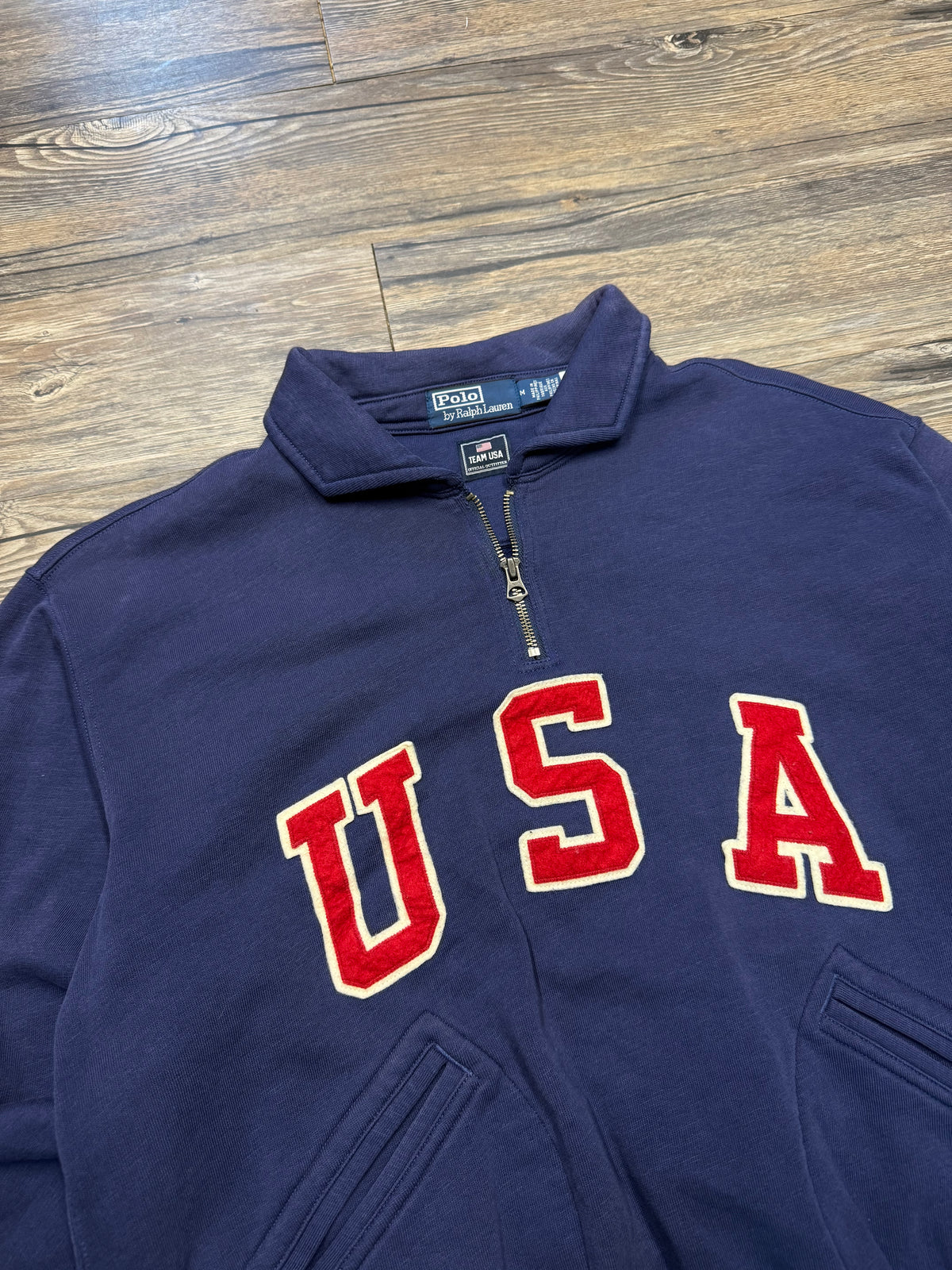 POLO RALPH LAUREN "USA" QUARTER-ZIP (M)