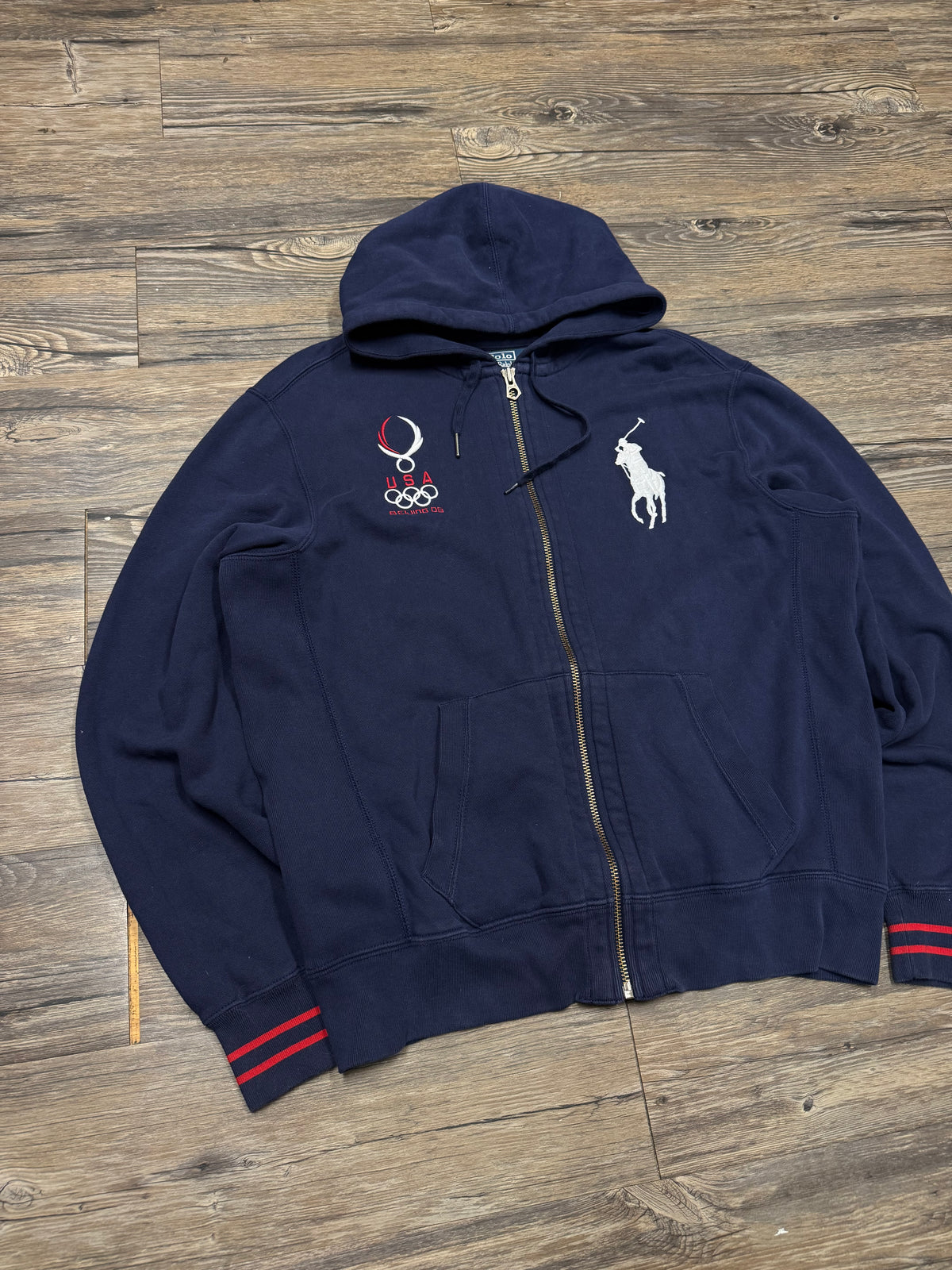 POLO RALPH LAUREN USA OLYMPICS BIG PONY HOODIE (L)