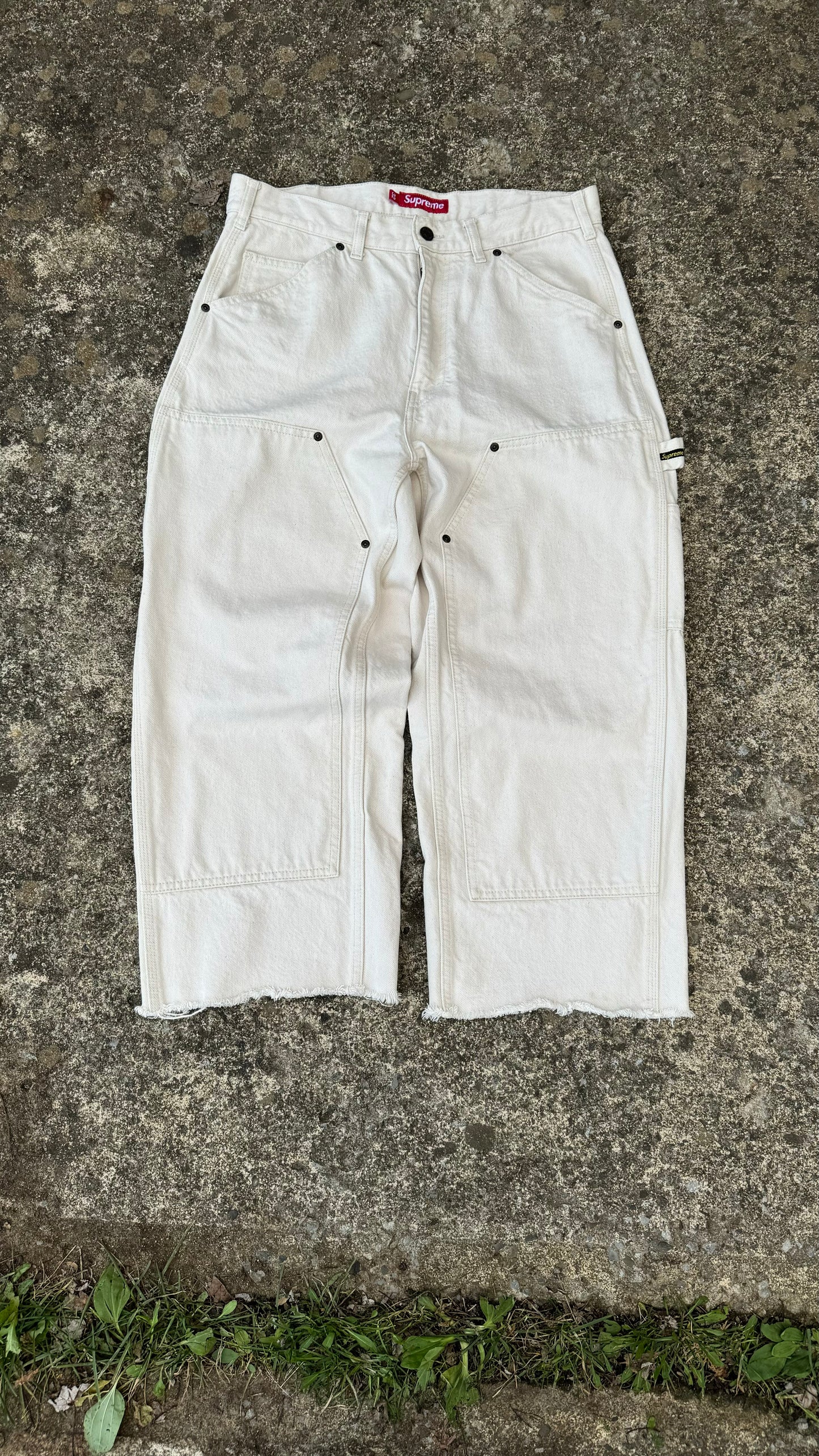 SUPREME CREAM DENIM DOUBLE KNEES (32)