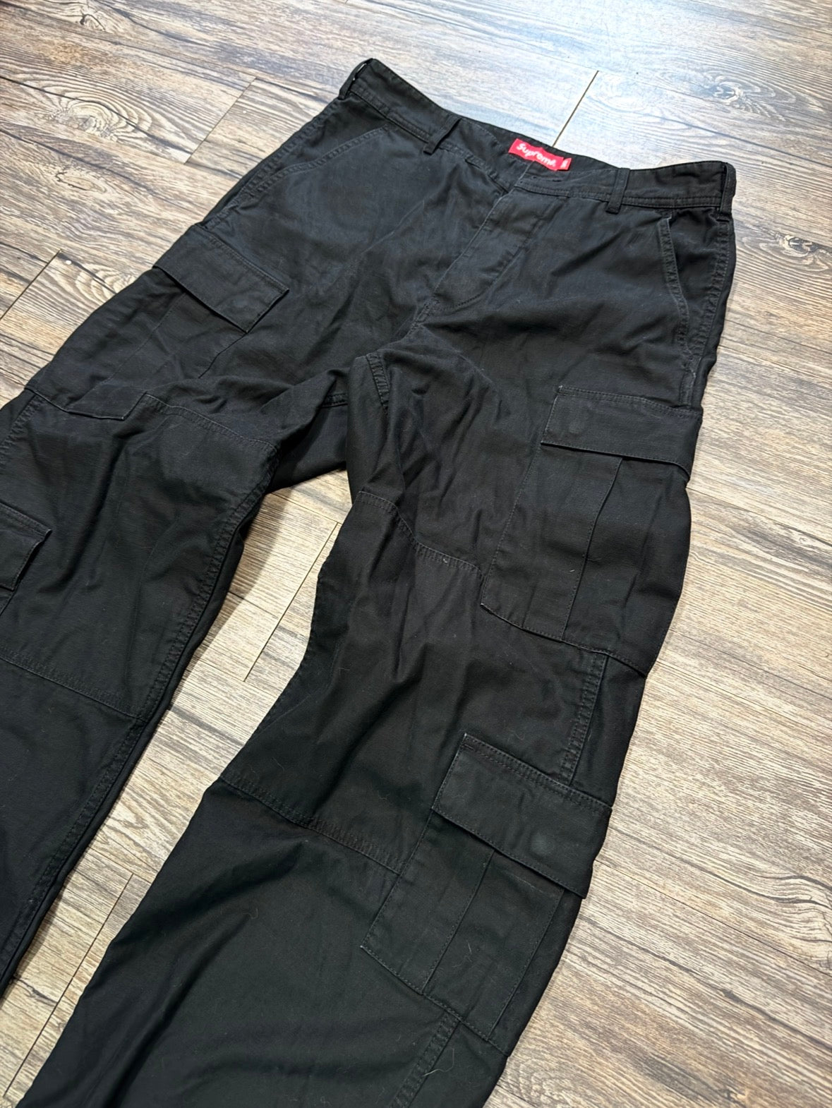 SUPREME X MFG BLACK TACTICAL CARGO PANTS (32)