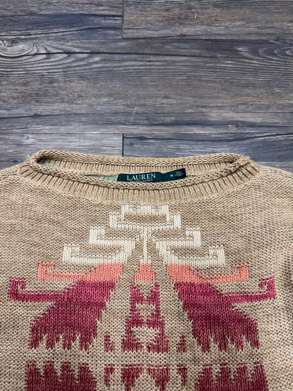 POLO RALPH LAUREN BY LAUREN AZTEC PRINT WMNS KNIT SWEATER (M)