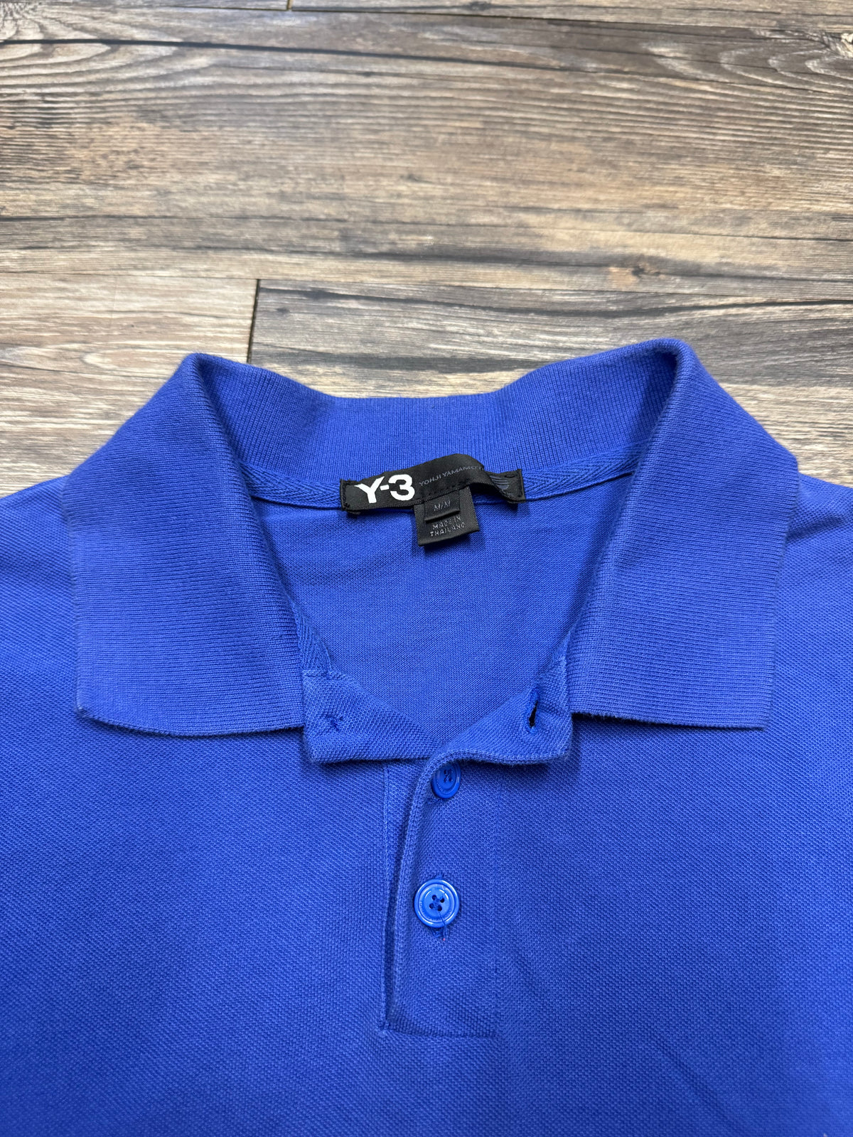 Y-3 LOGO ROYAL BLUE POLO SHIRT (M)