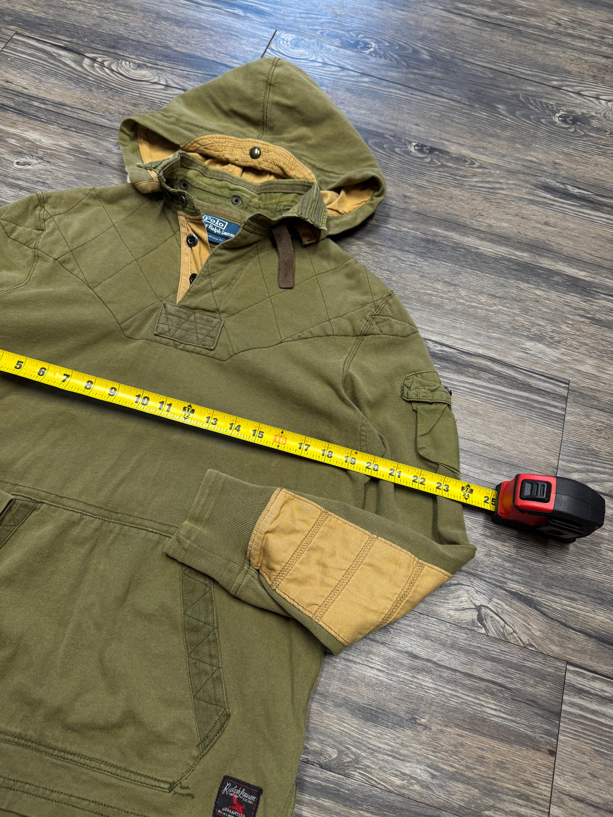 POLO RALPH LAUREN HOODED FISH & GAME RUGBY LONGSLEEVE SHIRT (S)