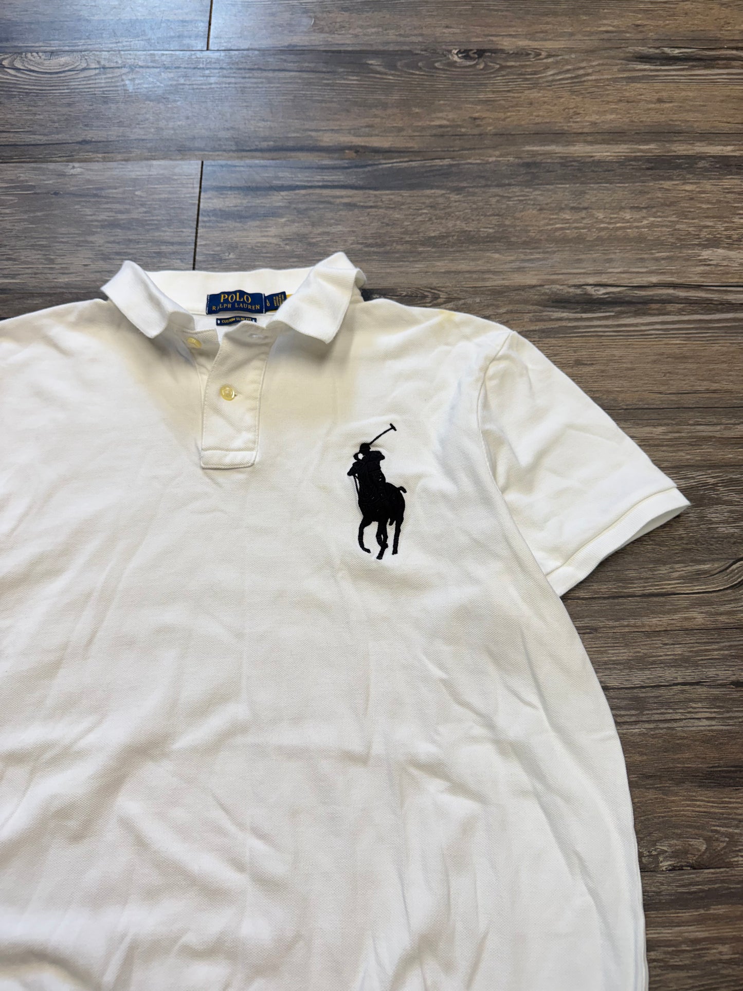 POLO RALPH LAUREN BIG PONY SLIMFIT WHITE T-SHIRT (XL) L