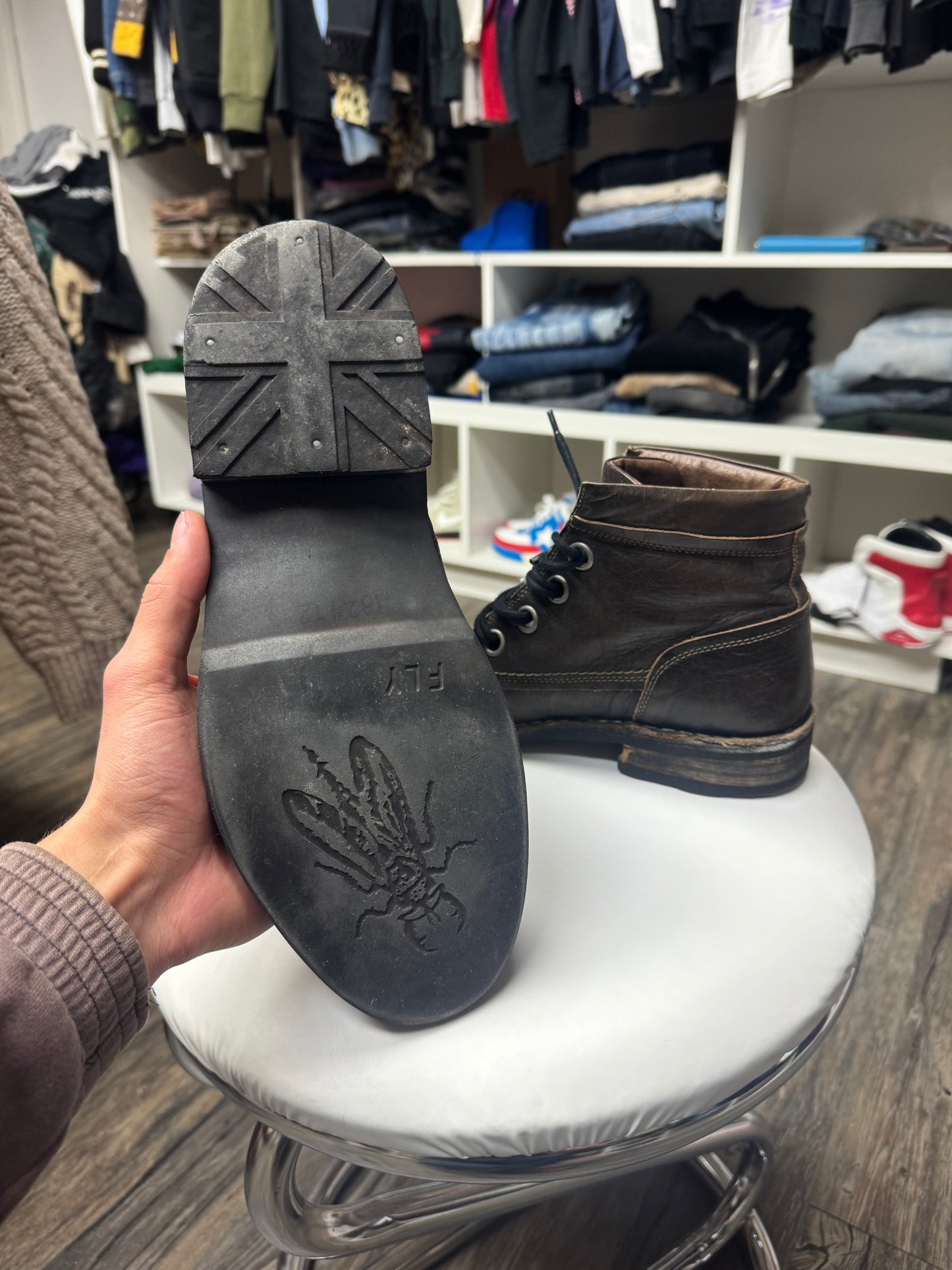LONDON FLY LEATHER BOOTS (10.5)