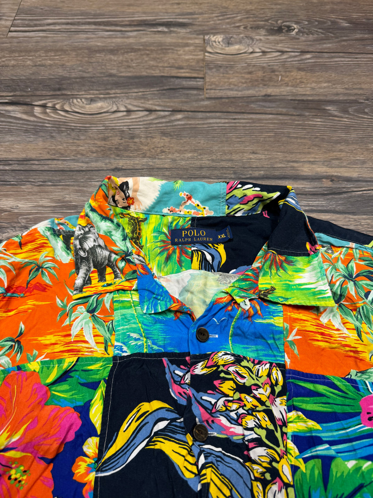 POLO RALPH LAUREN VIBRANT HAWAIIAN CAMP BUTTON UP SHIRT (XXL)