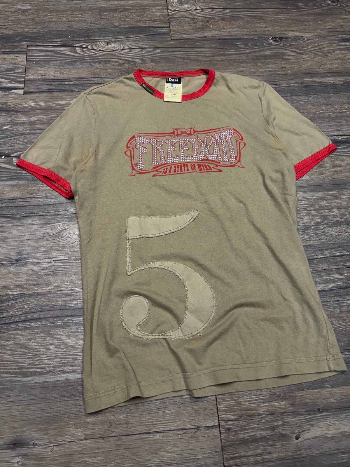 DOLCE & GABBANA ‘FREEDOM’ RINGER T-SHIRT (M)