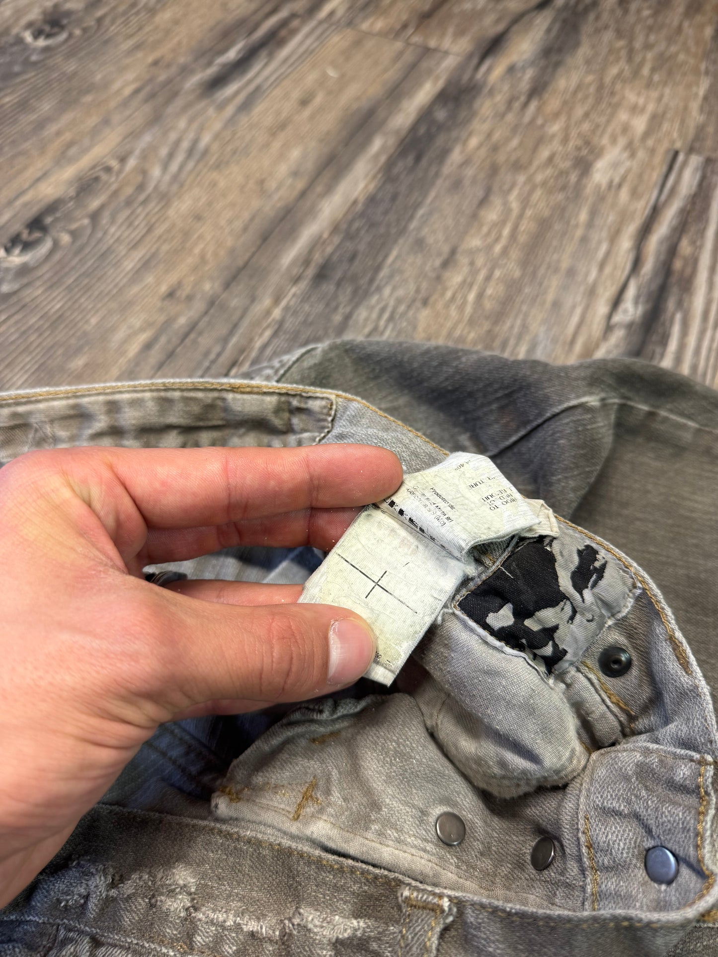 RICK OWENS DETROIT CUT TAN DENIM JEANS (27)