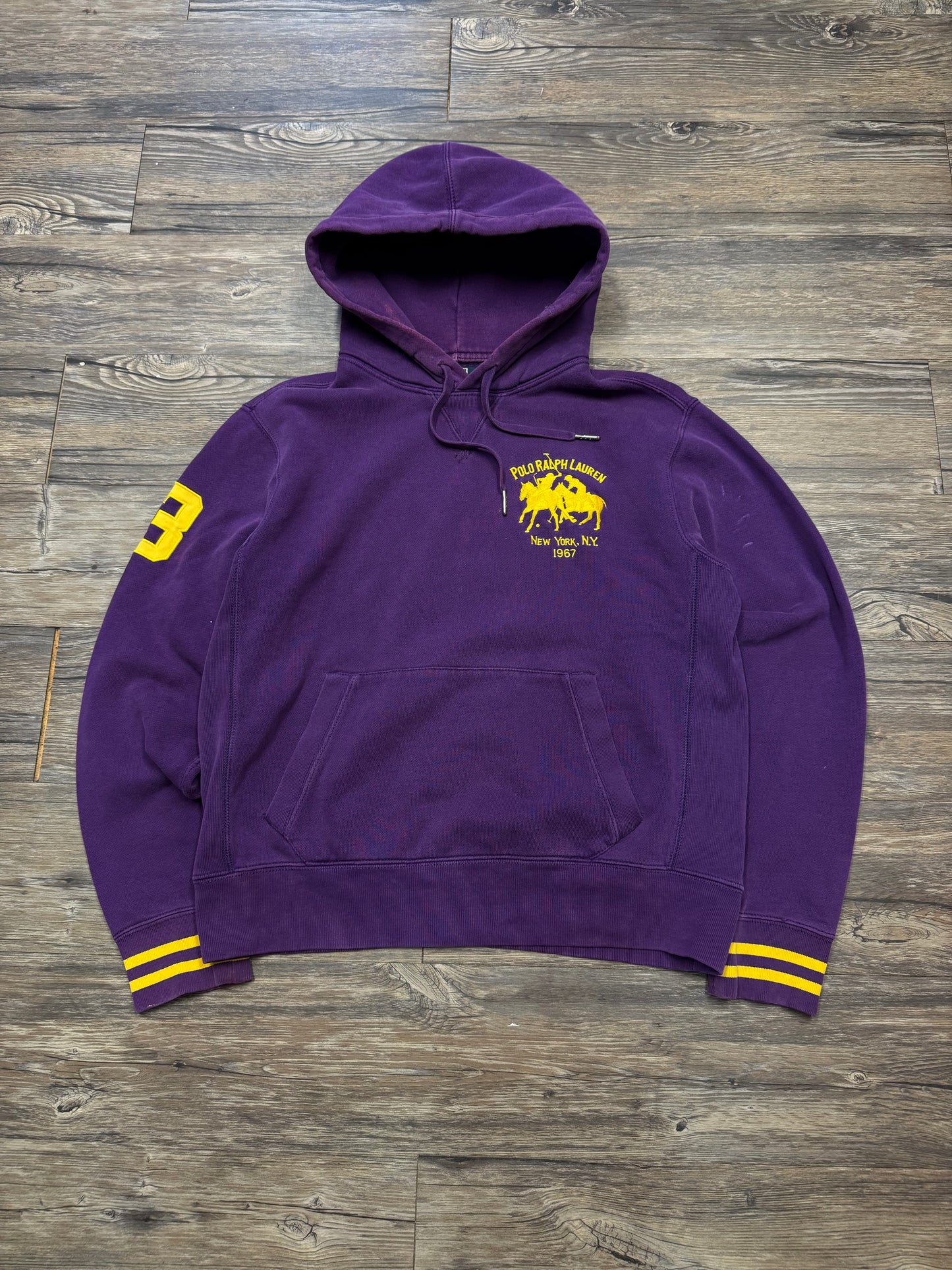 POLO RALPH LAUREN MAGENTA PULLOVER HOODIE (M)