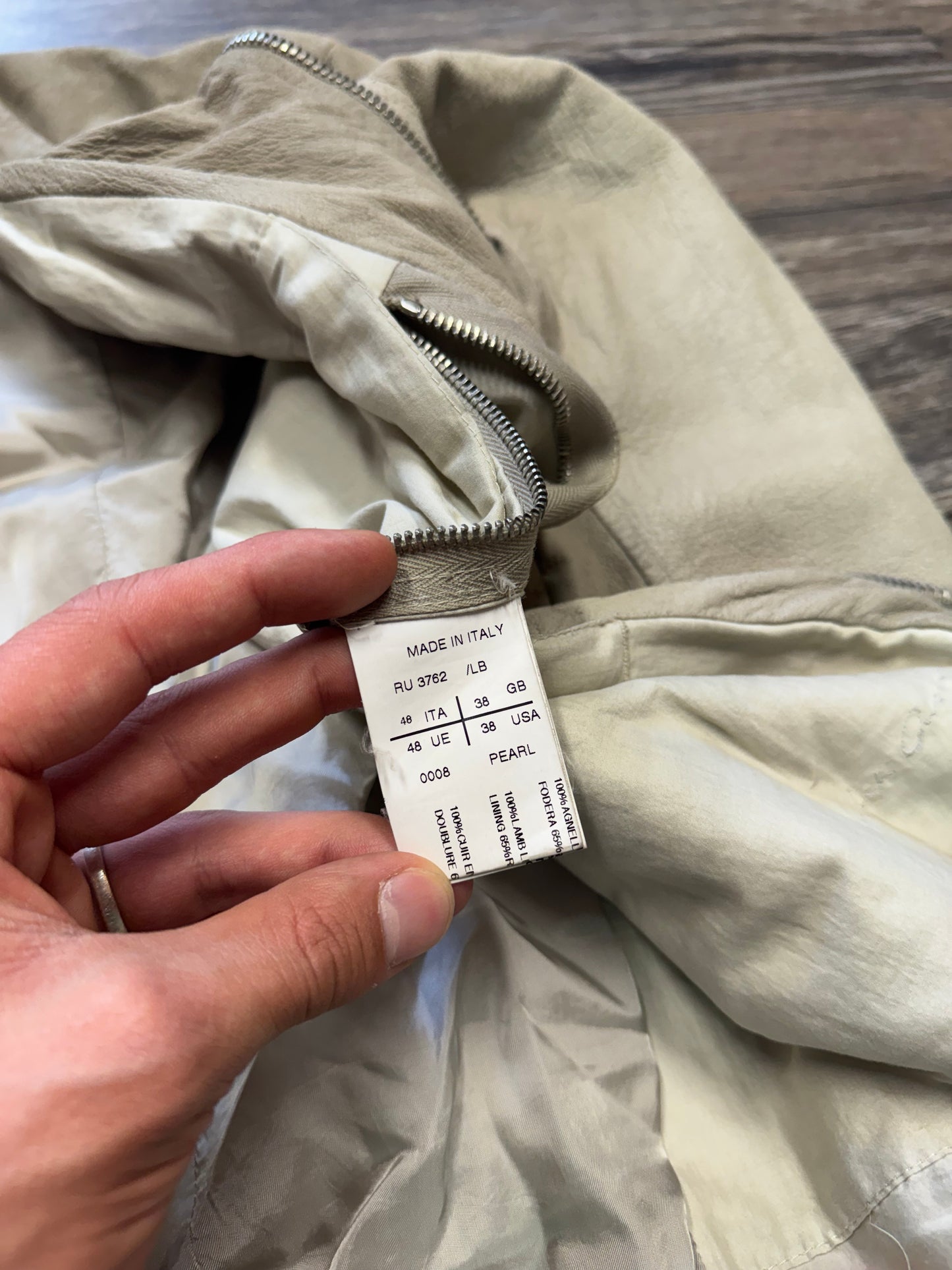 RICK OWENS ASYMMETRIC LEATHER BIKER JACKET (L)