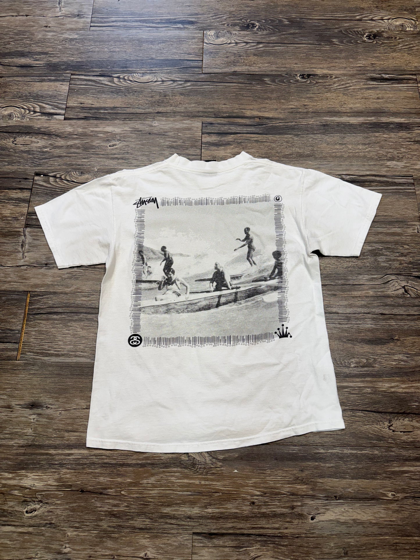 STUSSY VINTAGE WHITE SURF T-SHIRT (M)