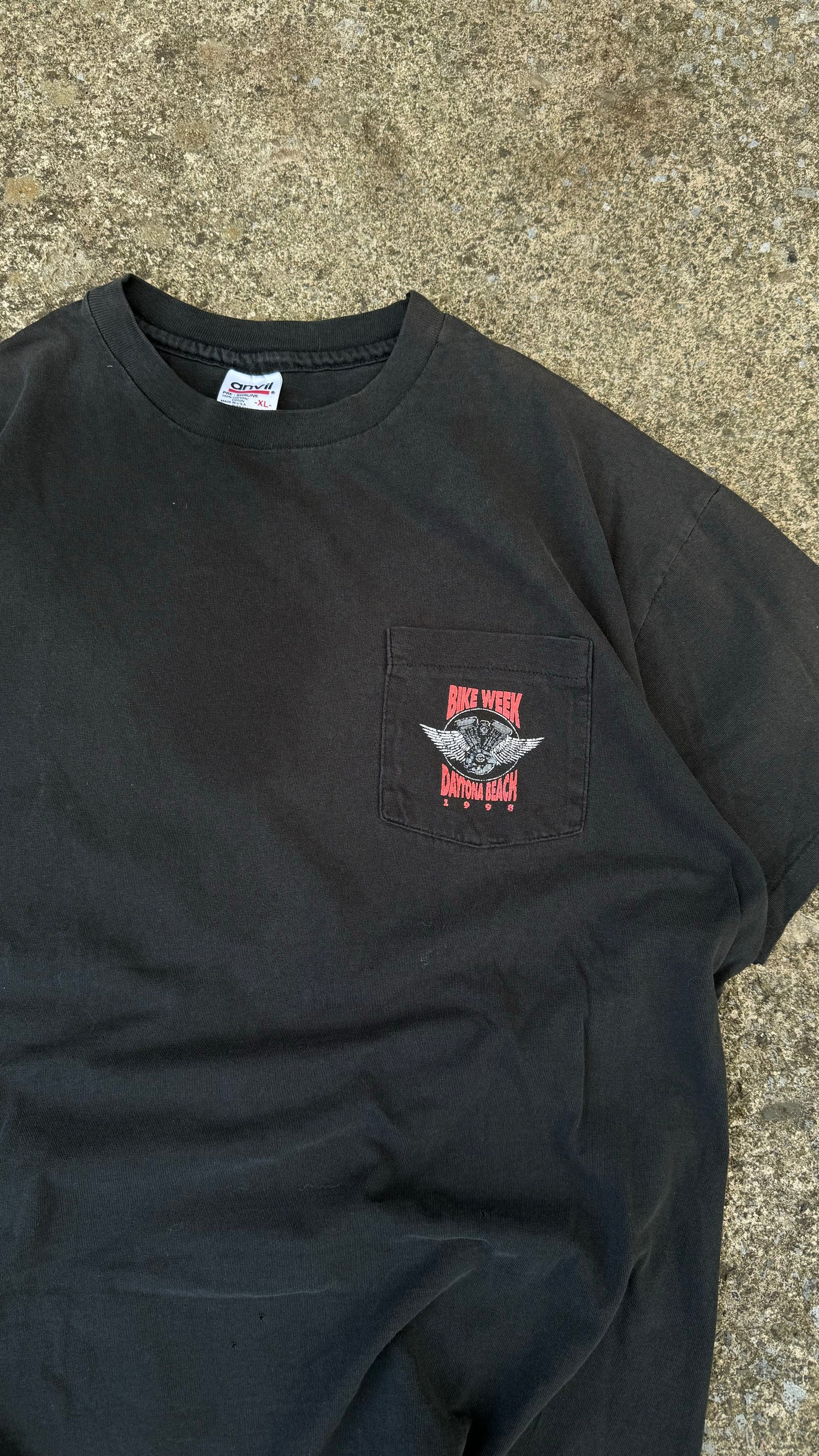 VINTAGE BIKE WEEK POCKET TEE (XL)