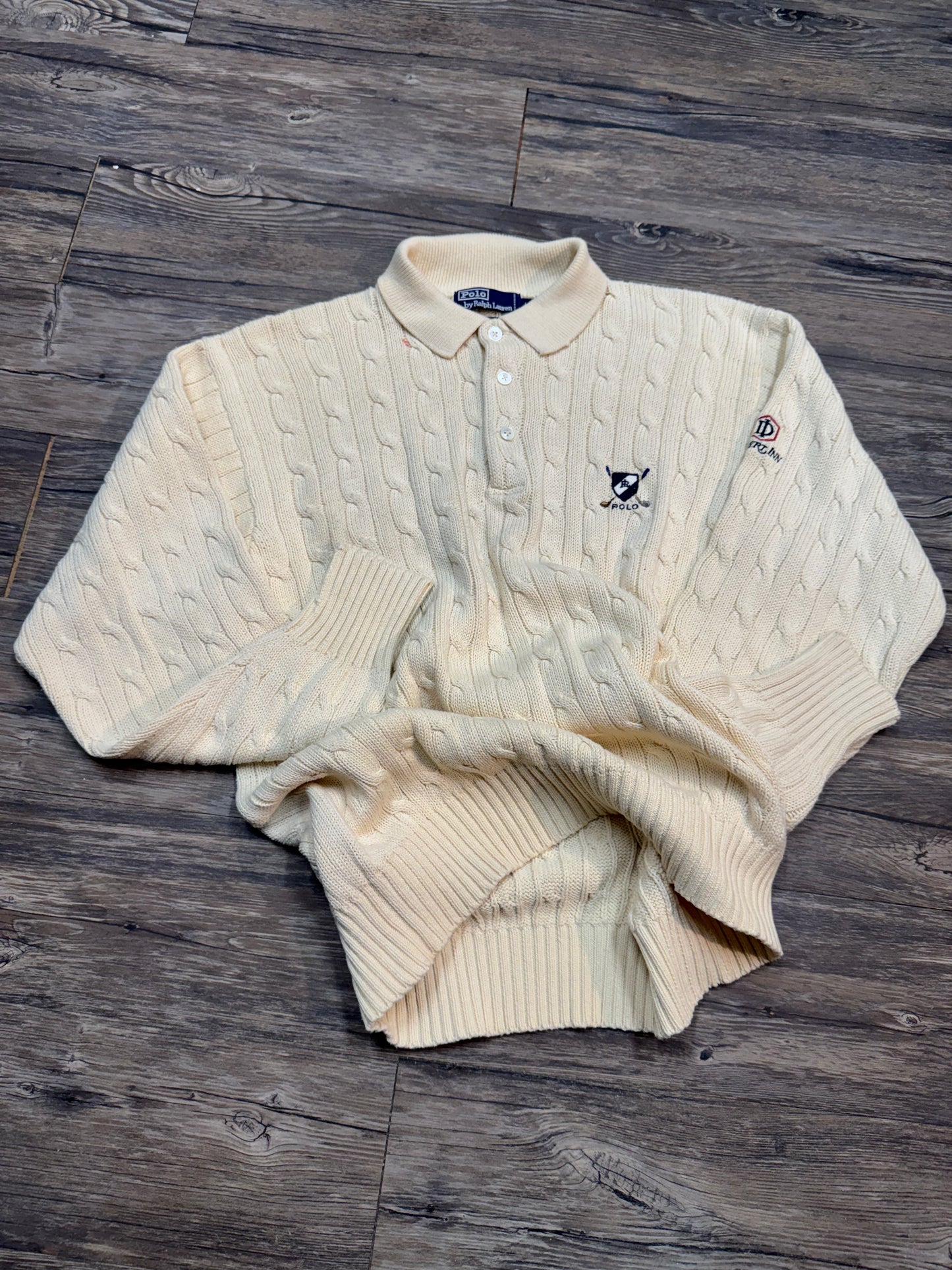 POLO RALPH LAUREN CABLE-KNIT POLO (L)