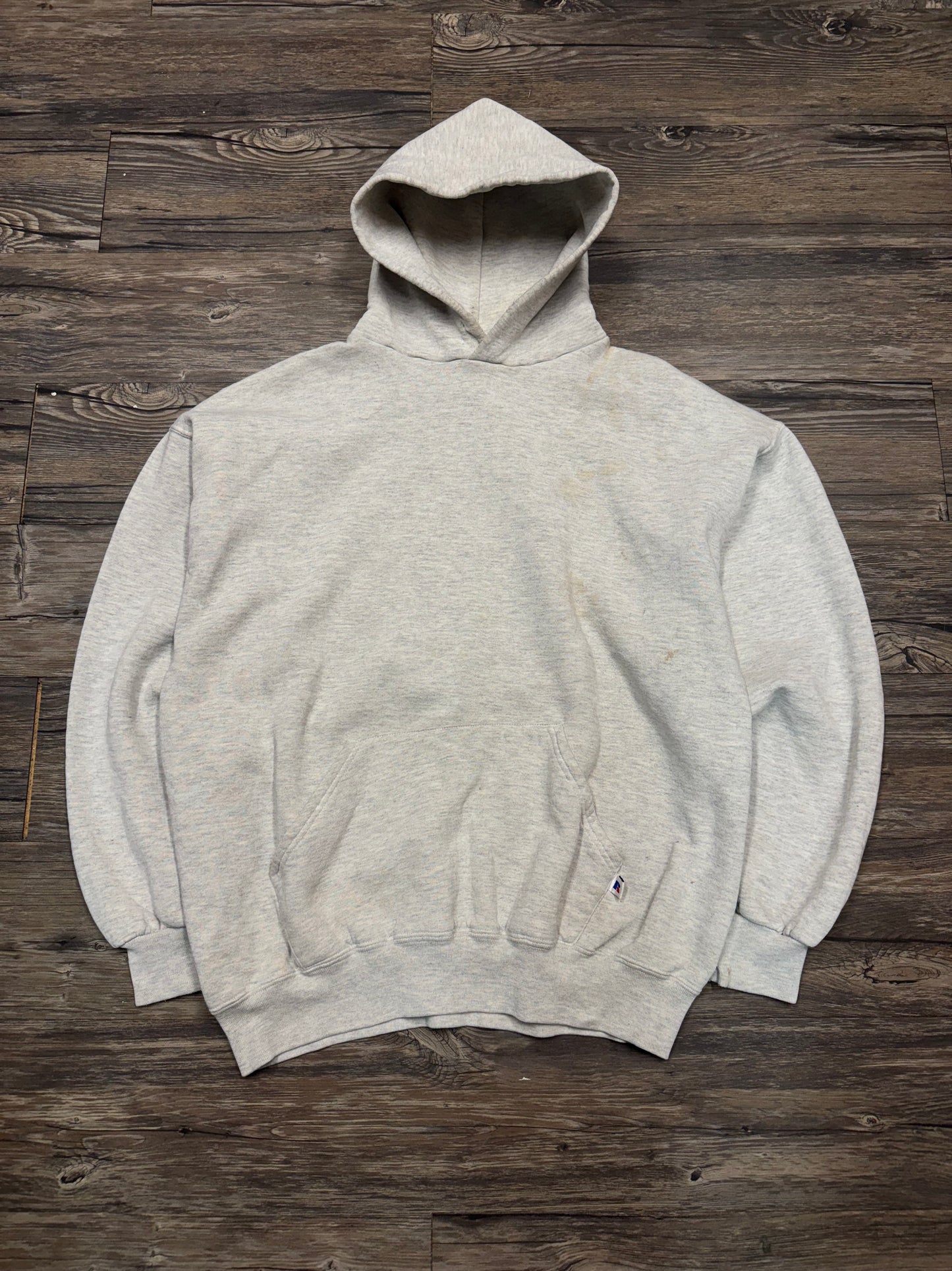 VINTAGE GREY RUSSELL BLANK HOODIE (XL)