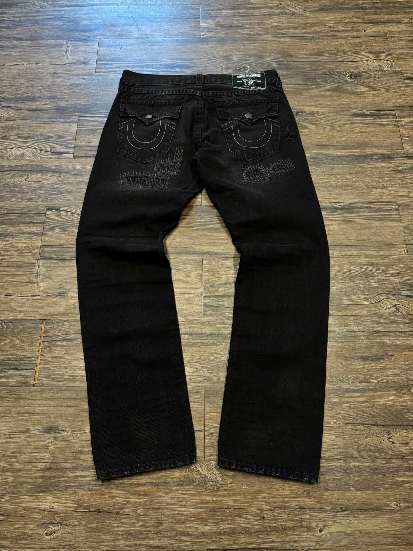 TRUE RELIGION DISTRESSED RICKY STRAIGHT LEG (34)