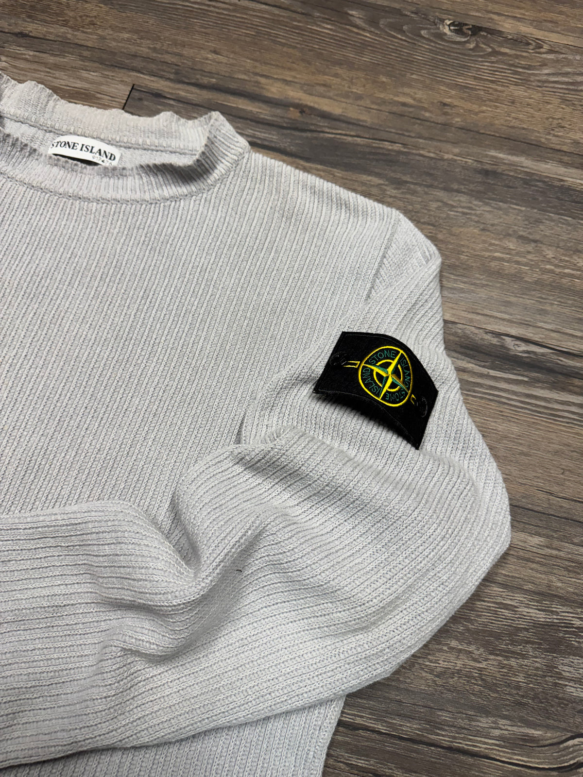 VTG 1999 STONE ISLAND RIBBED KNIT CREWNECK (L)