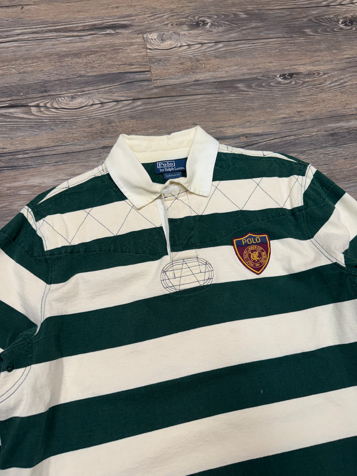 POLO RALPH LAUREN STRIPED RUGBY SHIRT (XL)