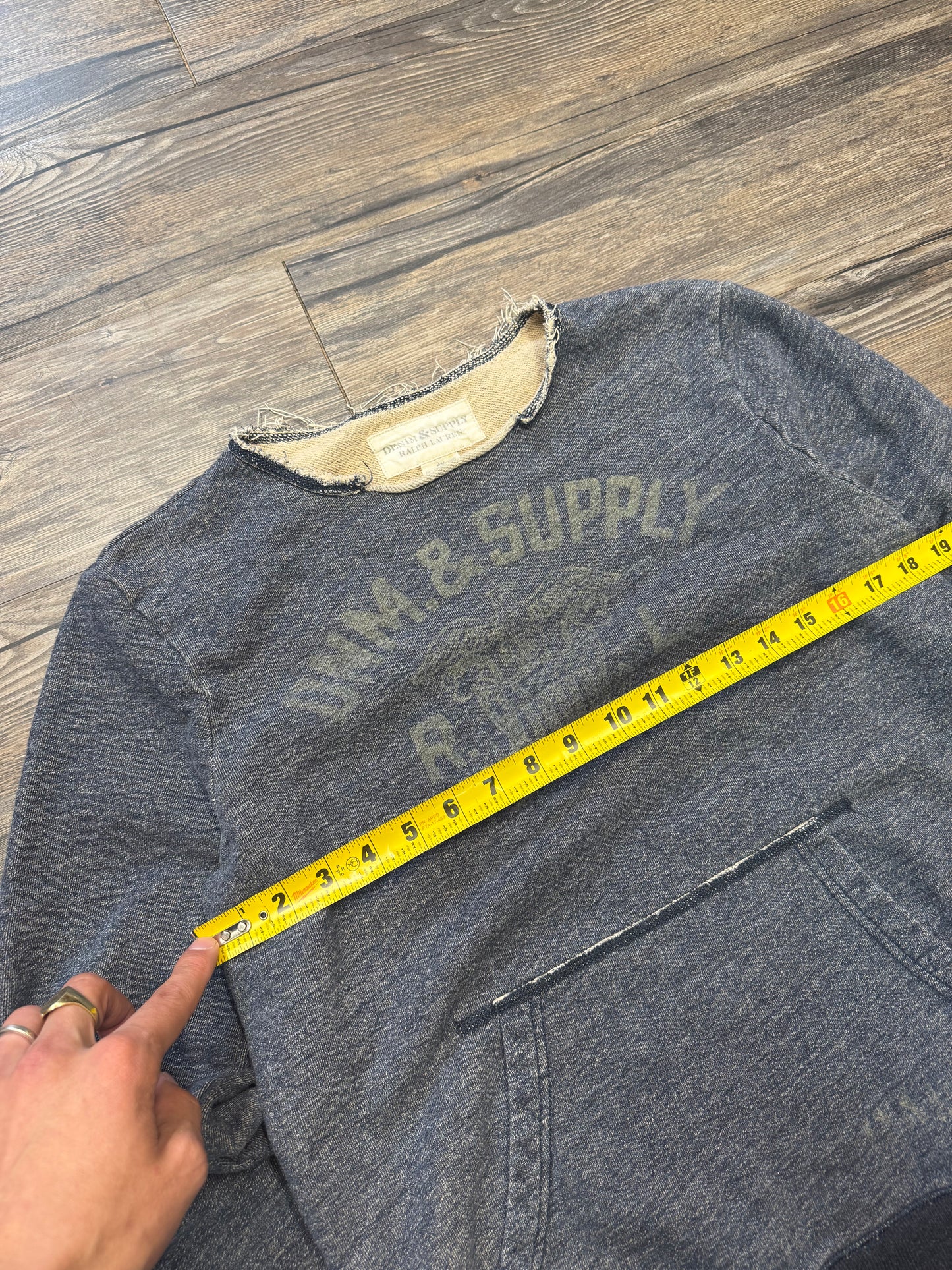RALPH LAUREN DENIM & SUPPLY CUT OFF CREWNECK (M)