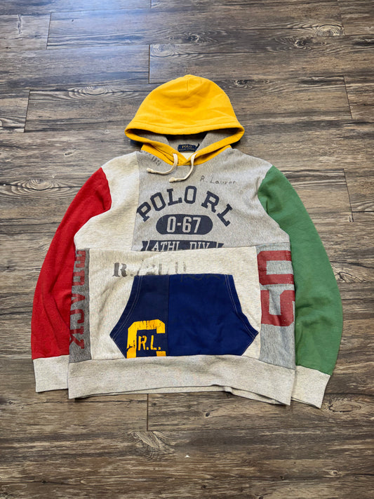 POLO RALPH LAUREN PATCHWORK STADIUM ATHL. CLUB SWEATSHIRT (M)
