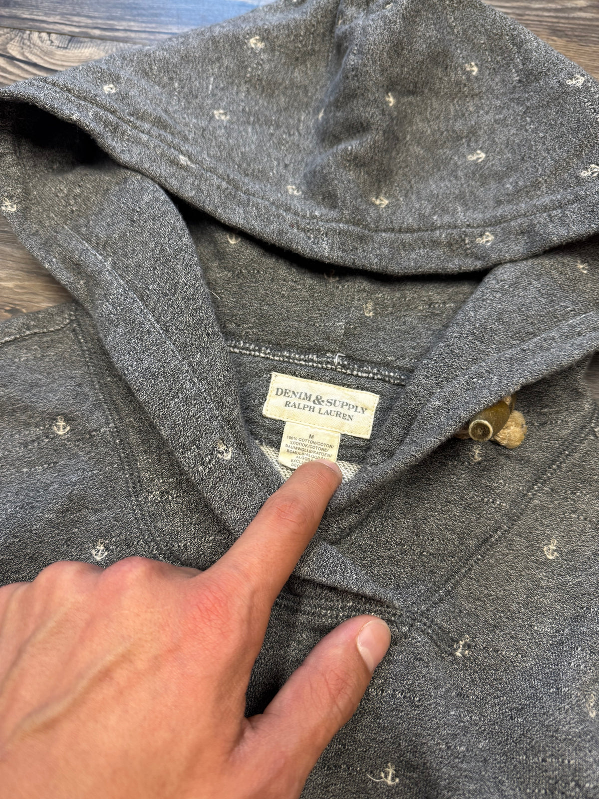 POLO RALPH LAUREN DENIM & SUPPLY ANCHOR TOGGLE KNECK HOODIE (S/M)